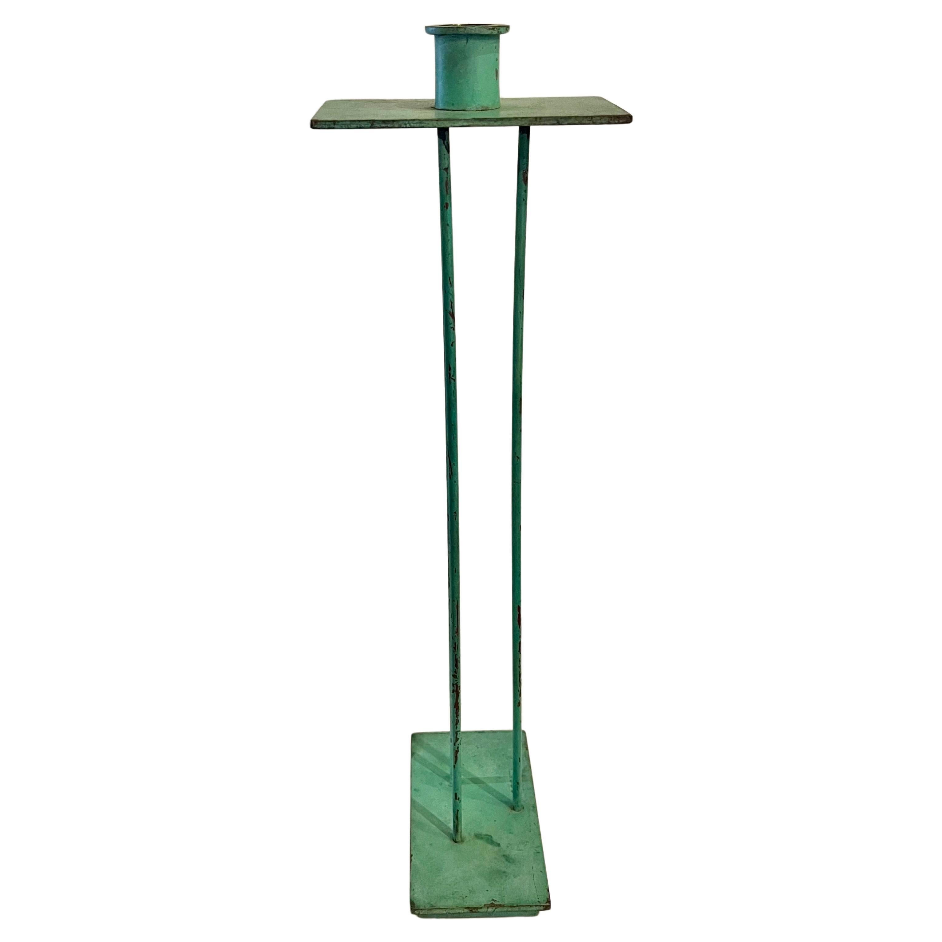 American Steven Holl Patinated Bronze Candlestick for Swid Powell rare Postmodern Memphis For Sale