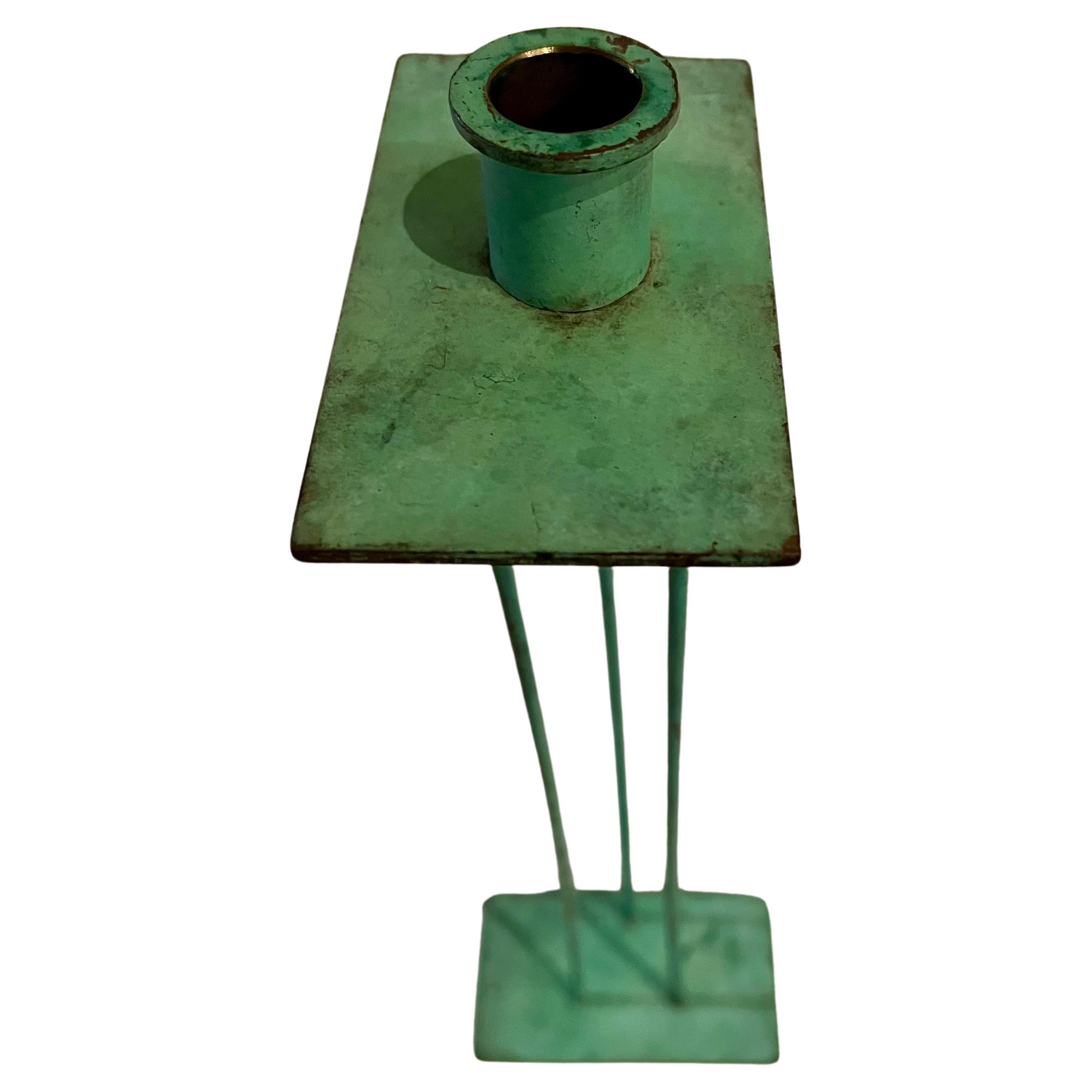 20th Century Steven Holl Patinated Bronze Candlestick for Swid Powell rare Postmodern Memphis For Sale