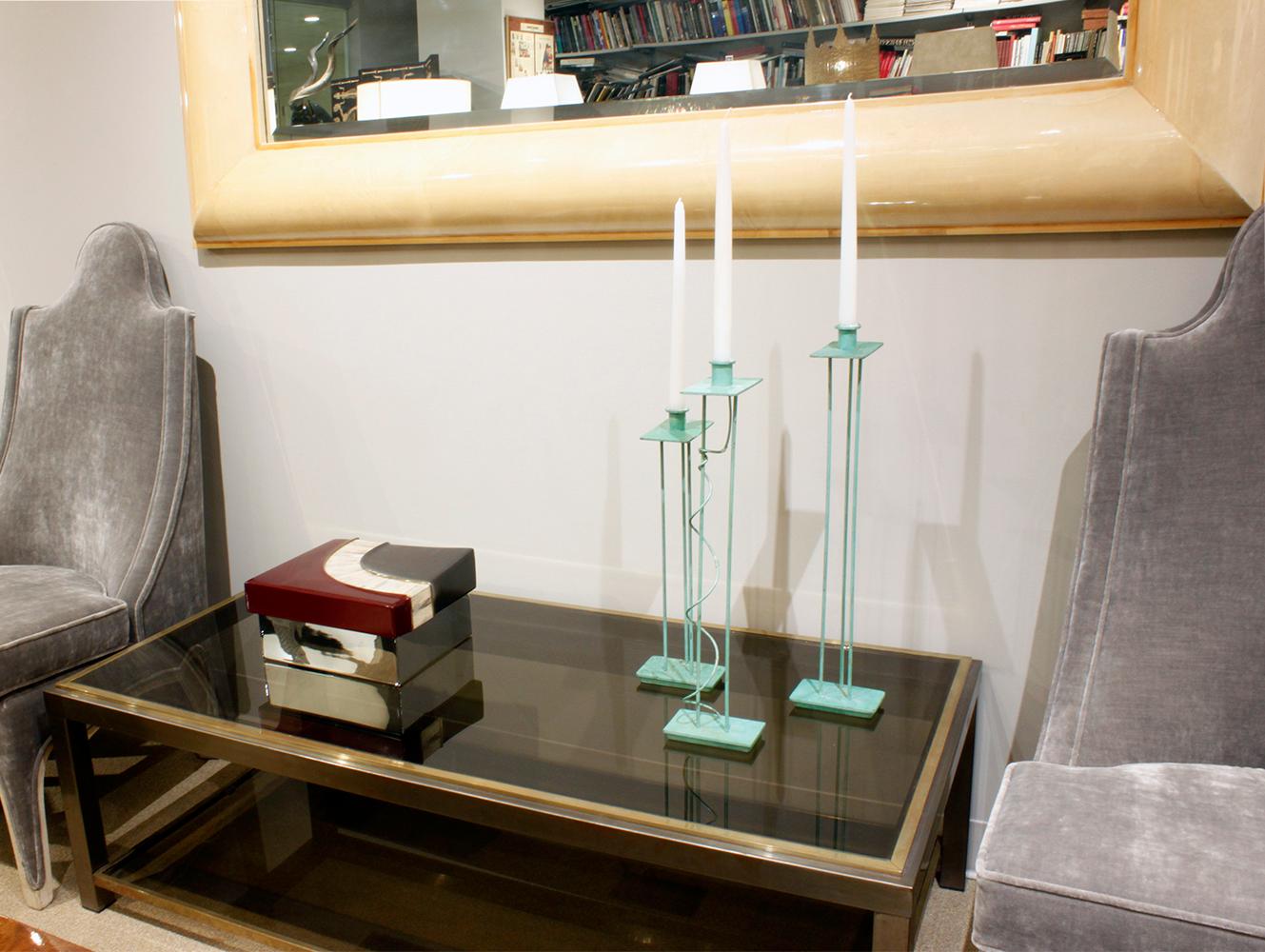 Steven Holl Rare Set of Bronze Candlesticks, 1986 Signed 6