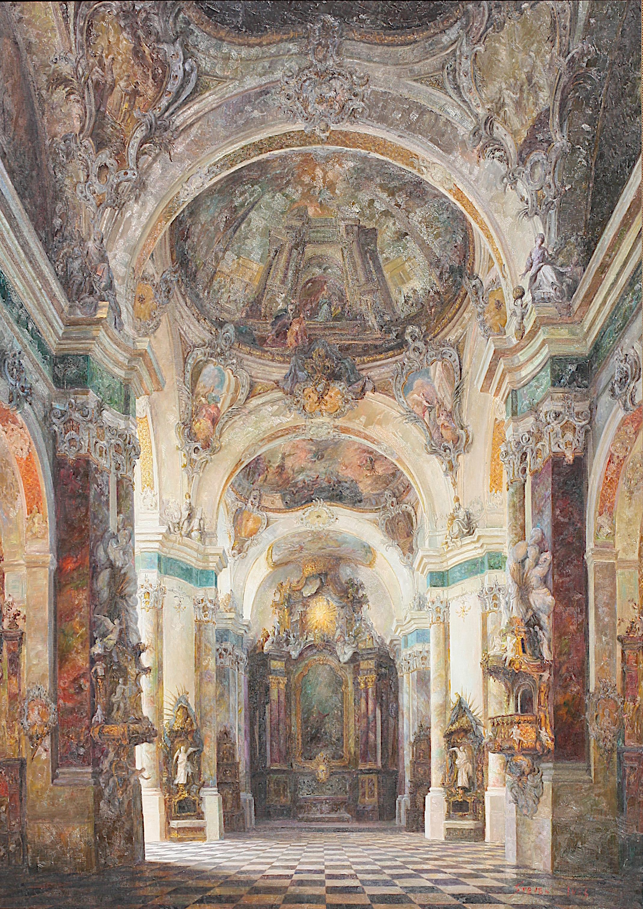 
Steven Ives, (American, 20th Century)
Giclee, Church Interior. Signed.
60 by 48 in., overall, 64 by 56 in.
Condition Report
Good condition.