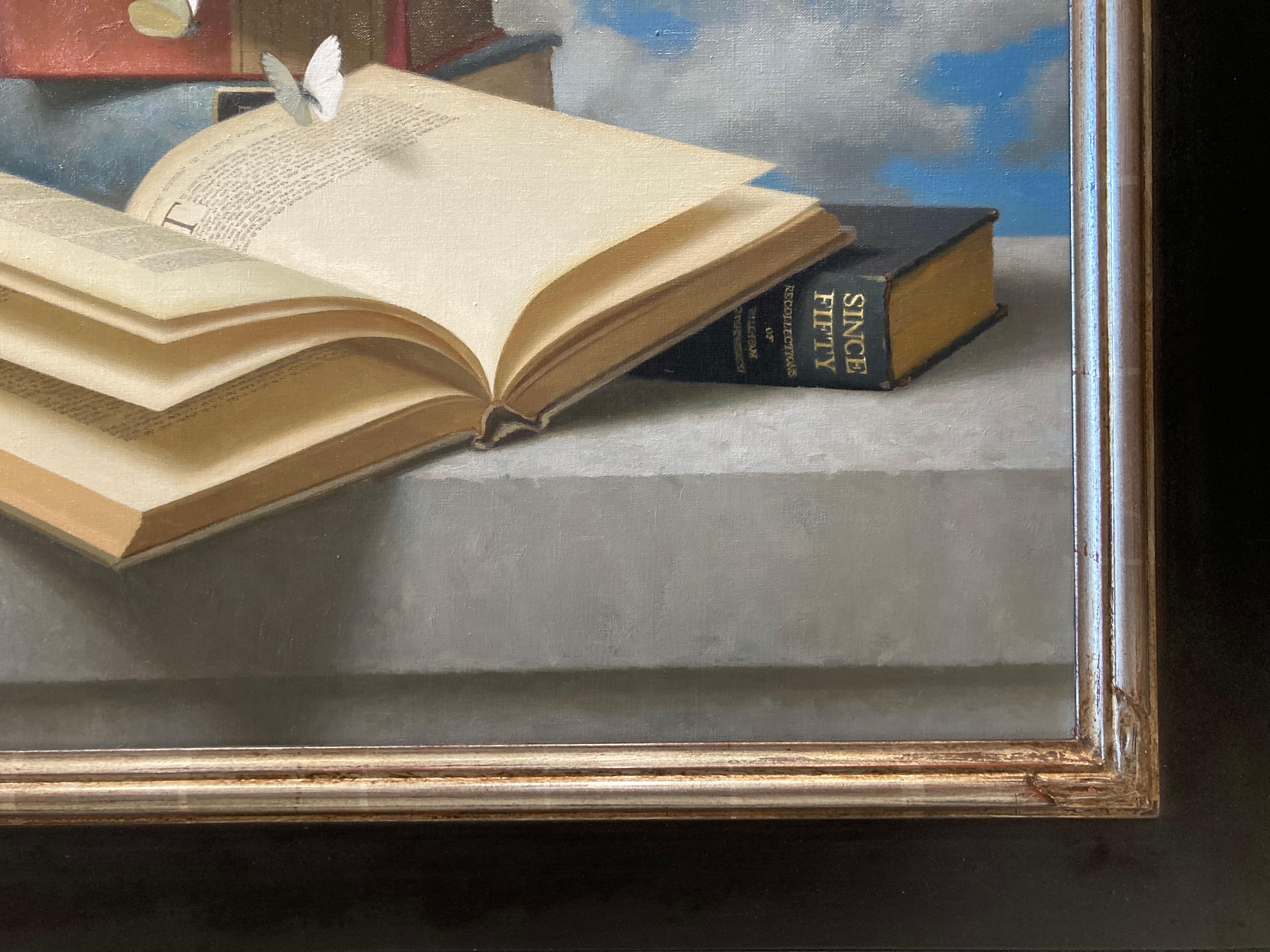 Floating Books and Butterflies - 2023 Surrealist still life and skyscape 5