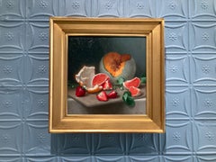 „Grapefruit und Erdbeer“ Klassisches realistisches Stillleben mit Früchten, Minnesota