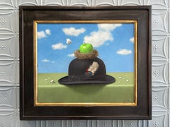 "Magritte's Hat" still life tribute to the famous surrealist artist