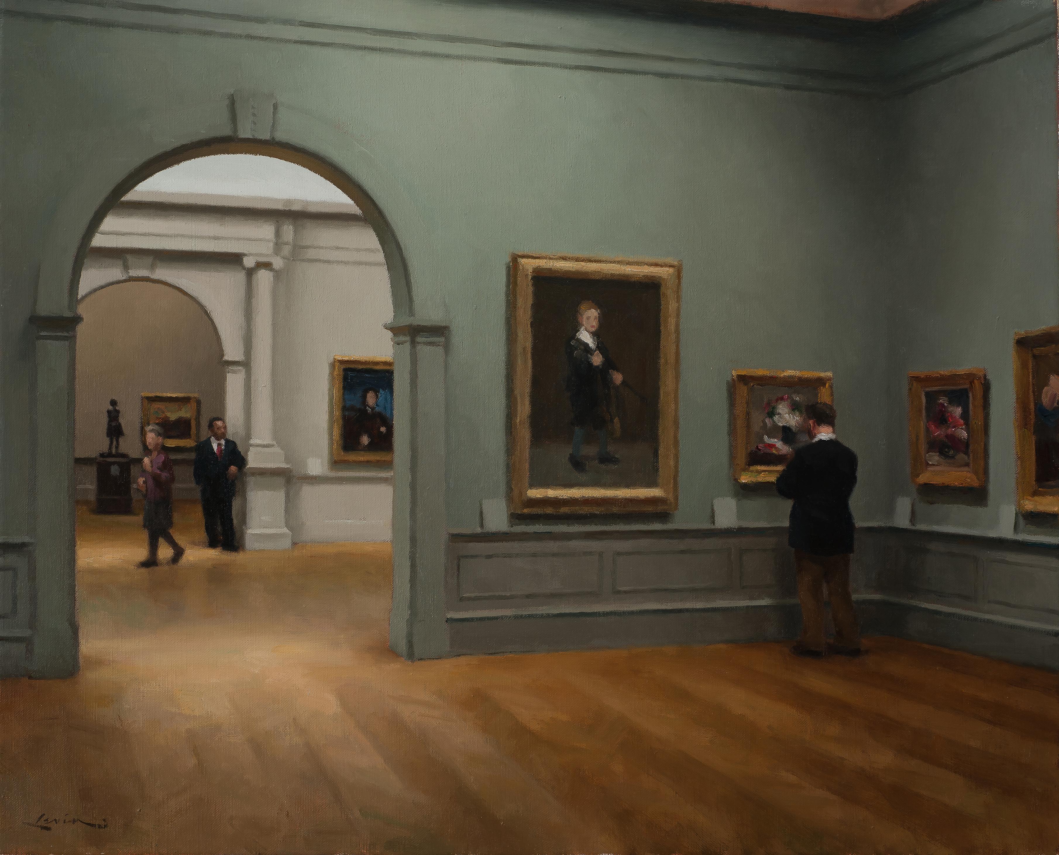 Met Museum, Impressionist Room - Painting by Steven J. Levin