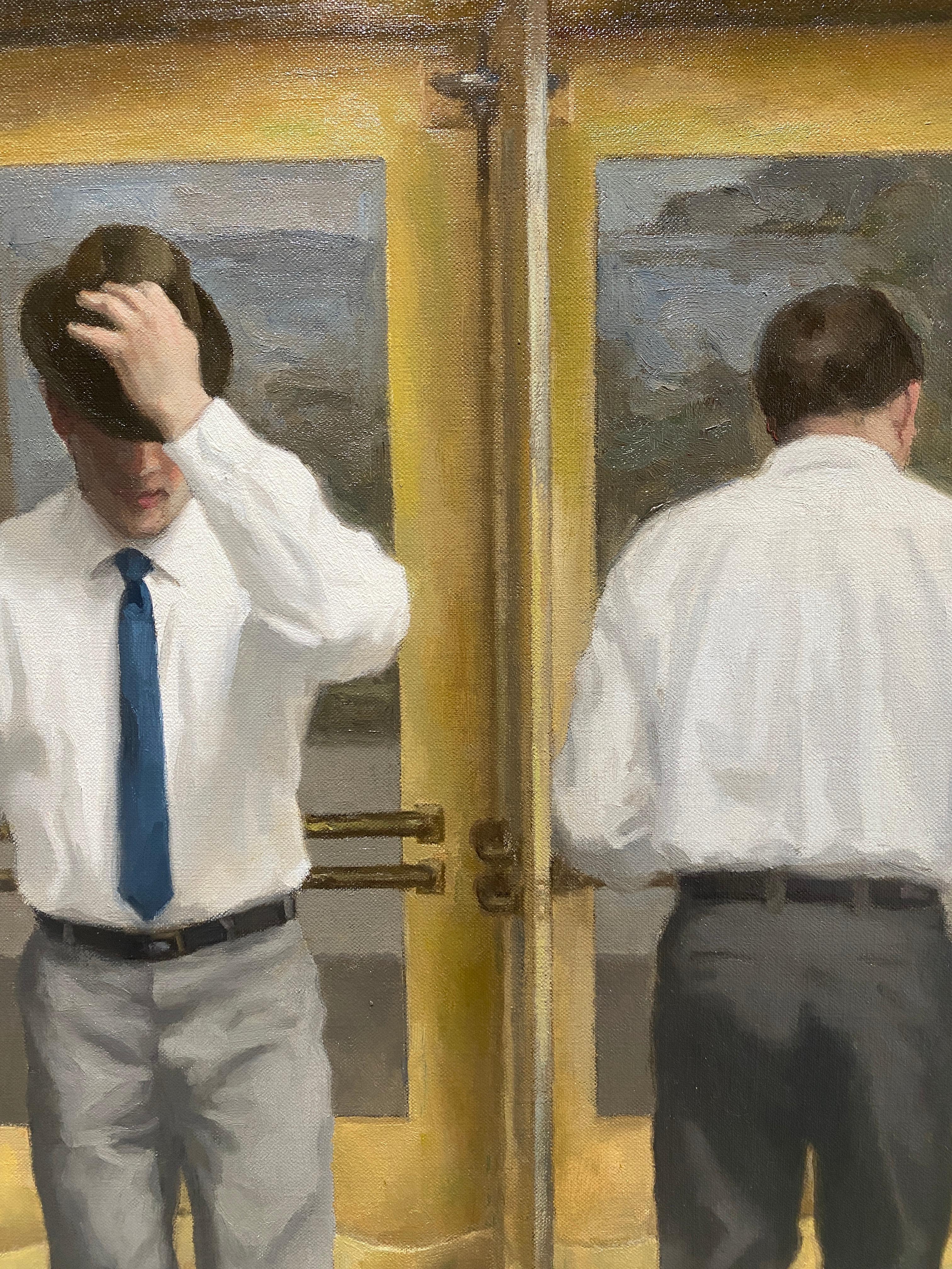 Revolving Door 3 - American Realist Painting by Steven J. Levin