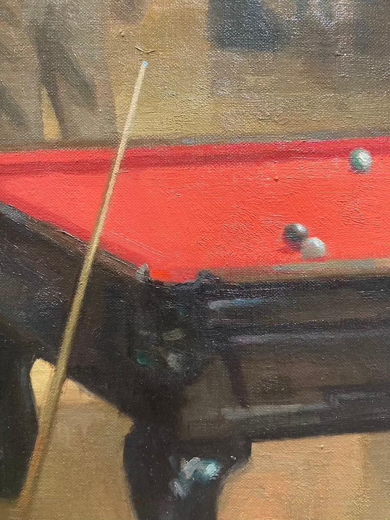 Pool Hall von Pool Hall (Amerikanischer Realismus), Painting, von Steven J. Levin
