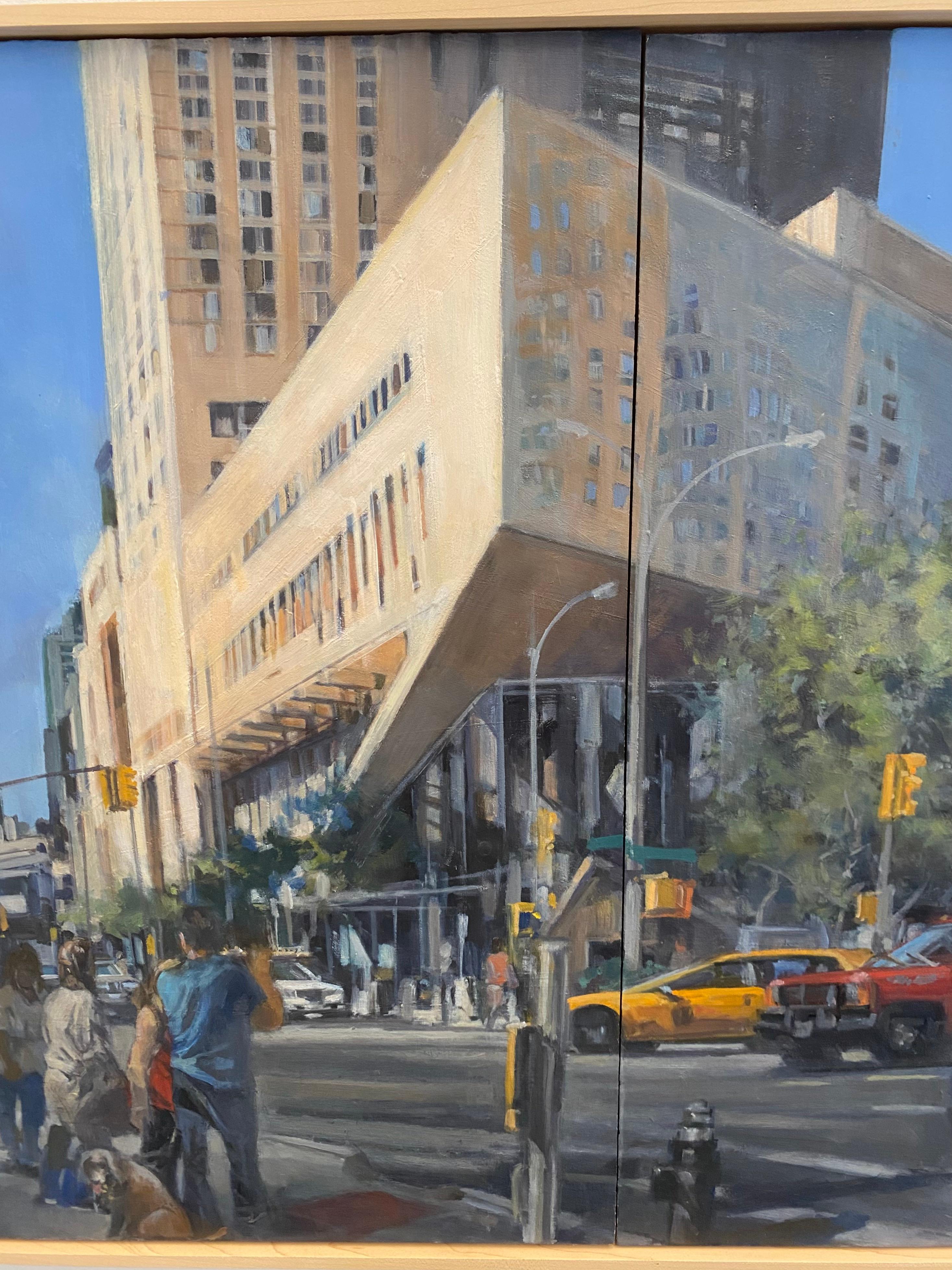 Alice Tully Hall - Black Landscape Painting by Steven Katz