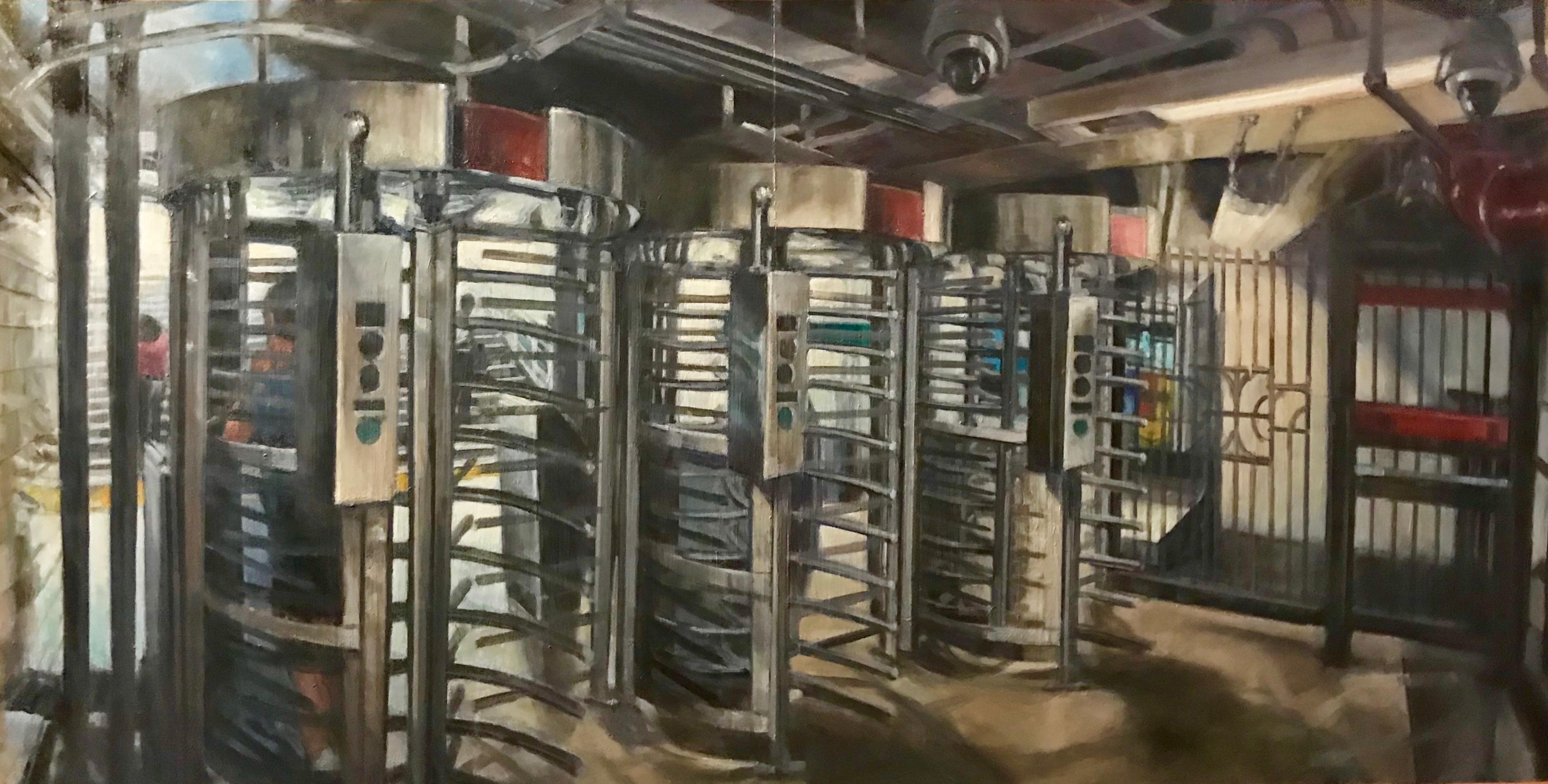 Steven Katz Landscape Painting - Turnstiles II