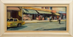 Vintage American Modernist Early New York City Street Scene Oil Painting