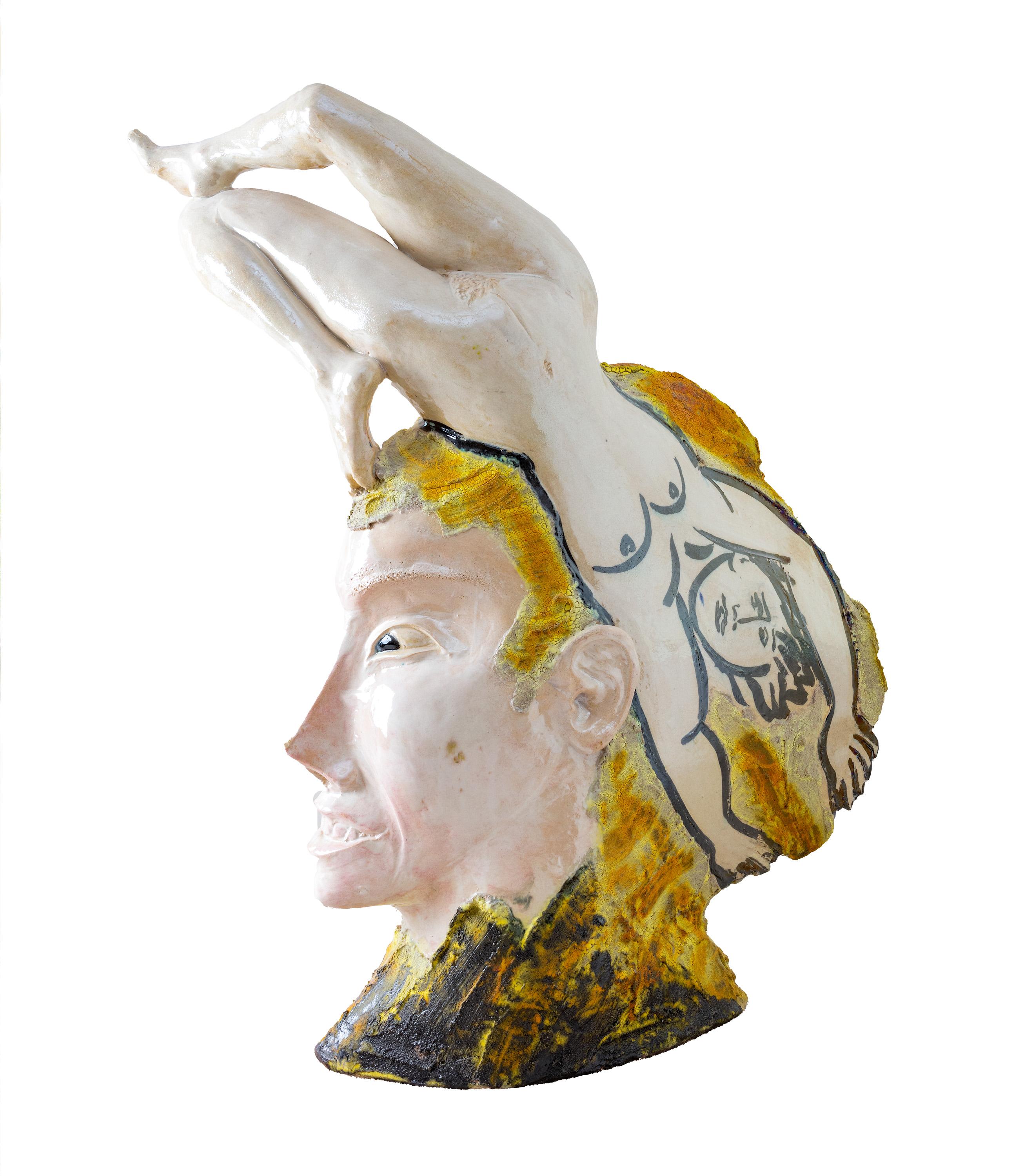 Steven Kemenyffy Nude Sculpture - 'Can't Get Her Off My Mind' Ceramic Sculpture