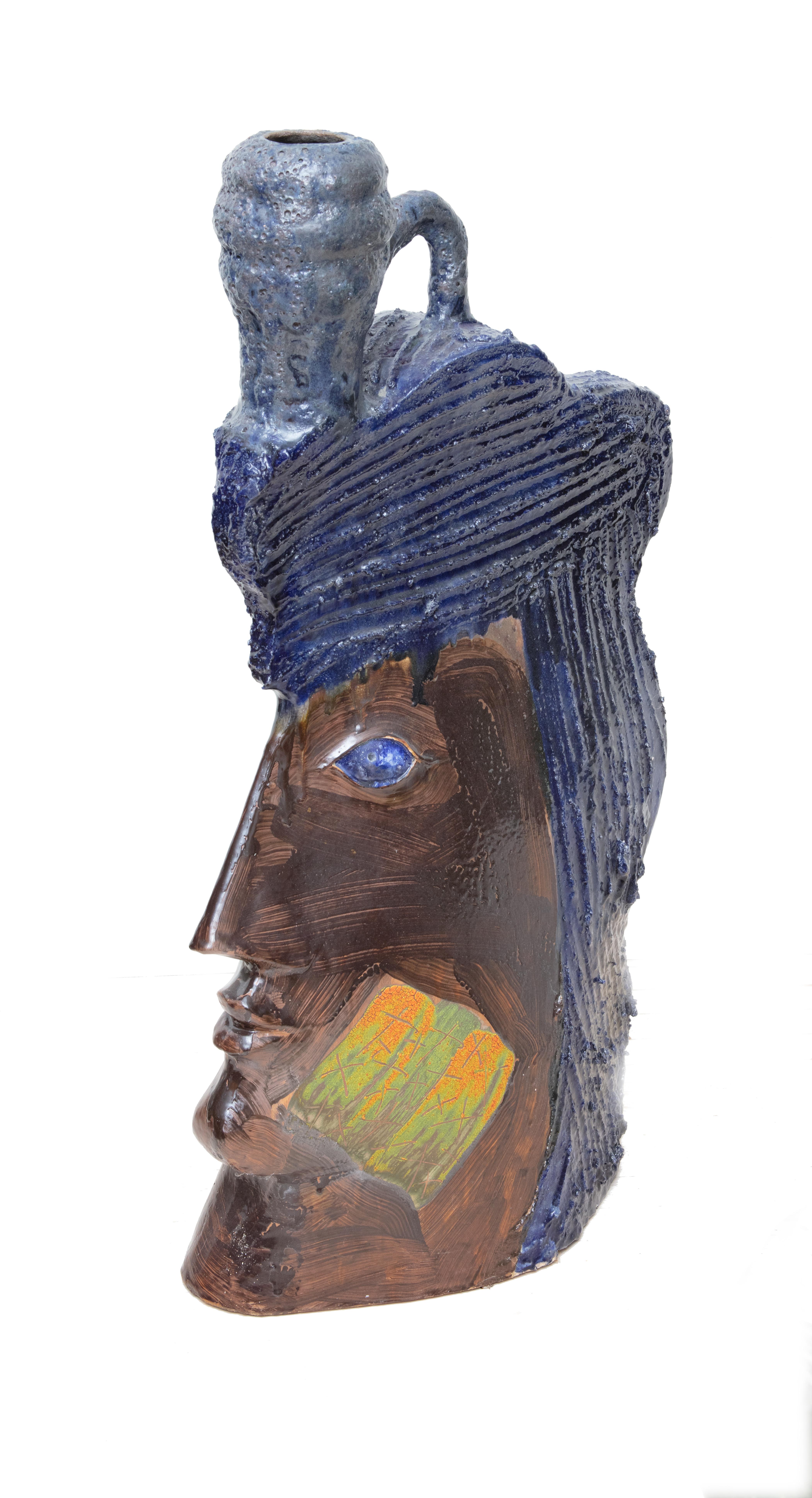 Steven Kemenyffy Figurative Sculpture - 'History of Pottery, Africa' Ceramic Sculpture