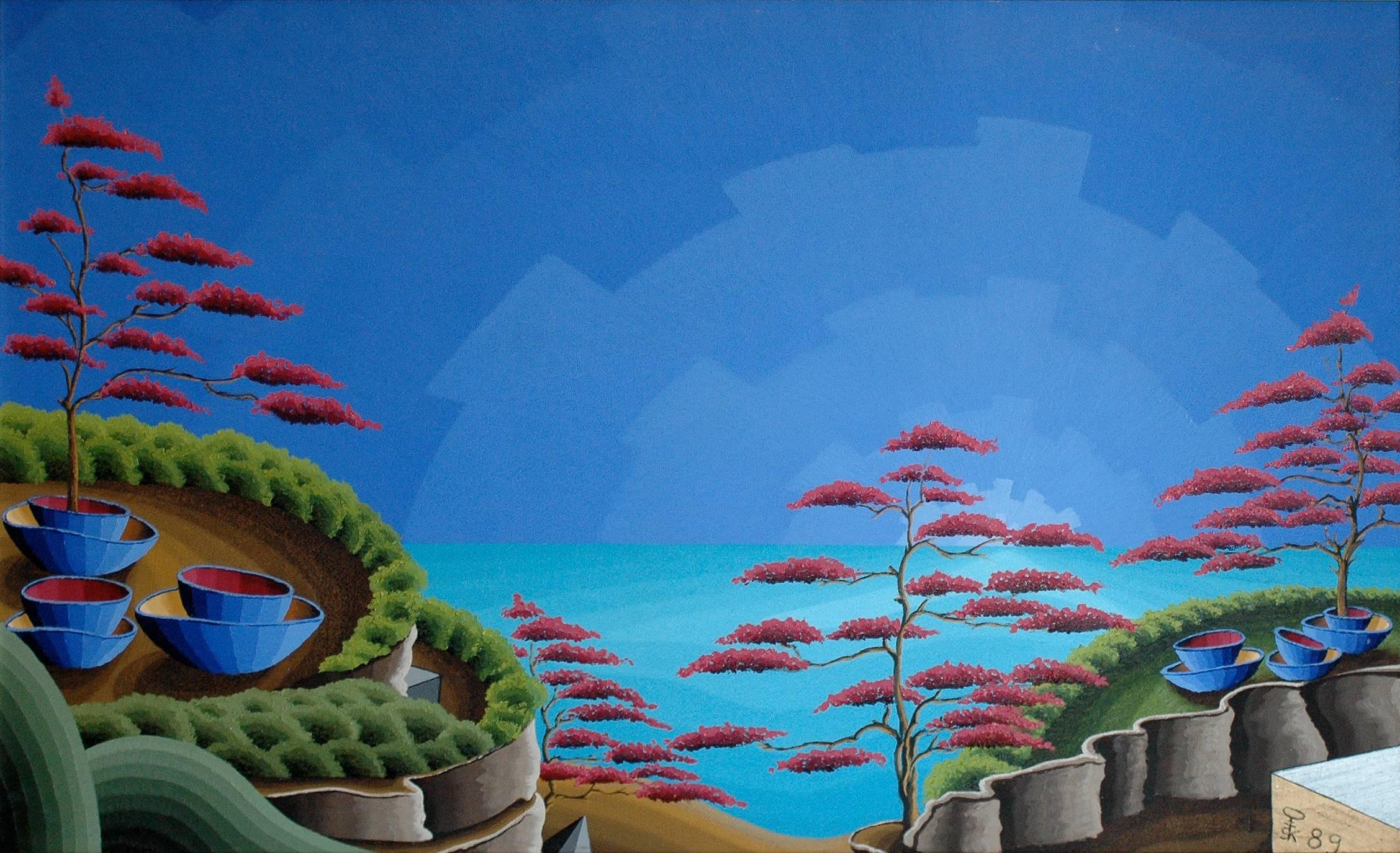 Steven Kluchik Landscape Painting - Dreamscape; Kluchik Steven; Hungarian born 1946; oil on canvas;
