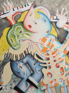 How to Keep Time to Music/Totally Nude, Surrealist Collage by Steven Kramer