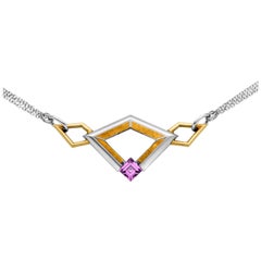 Steven Kretchmer Astra Necklace with a Tension-Set Pink Sapphire