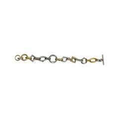 Steven Kretchmer Large "Jazz Bracelet" 18K & 24K Gold, Platinum and Diamond
