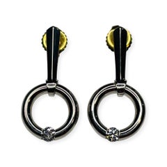 Steven Kretchmer Platinum and Diamond "Jiggley Gothic" Earrings