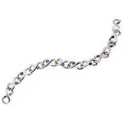 Steven Kretchmer Small Infinity Bracelet with Tension-Set Diamonds and Sapphires