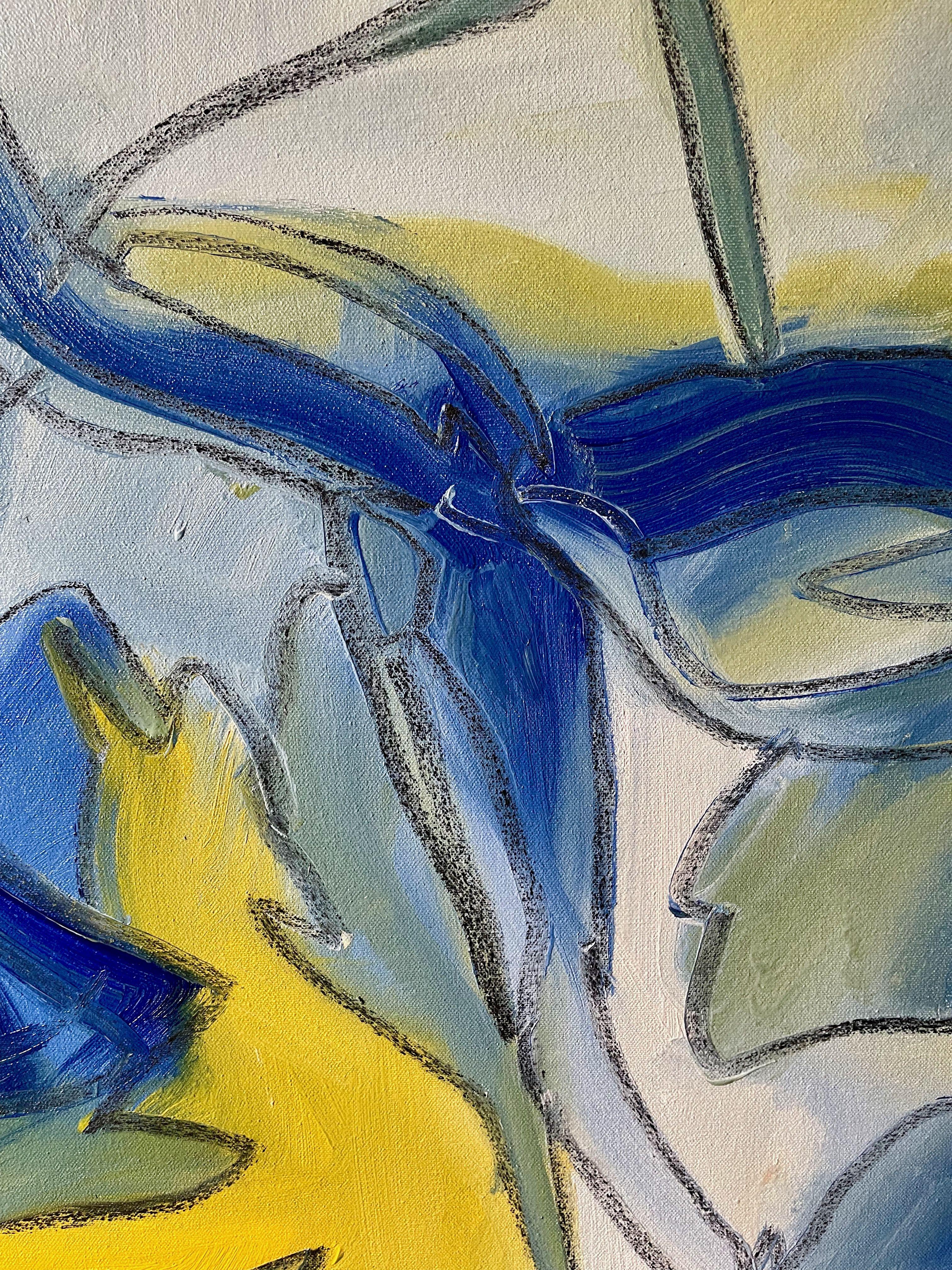 Cruzar siempre la línea, Pintura, Óleo sobre lienzo - Abstract Painting Marrón de Steven Miller