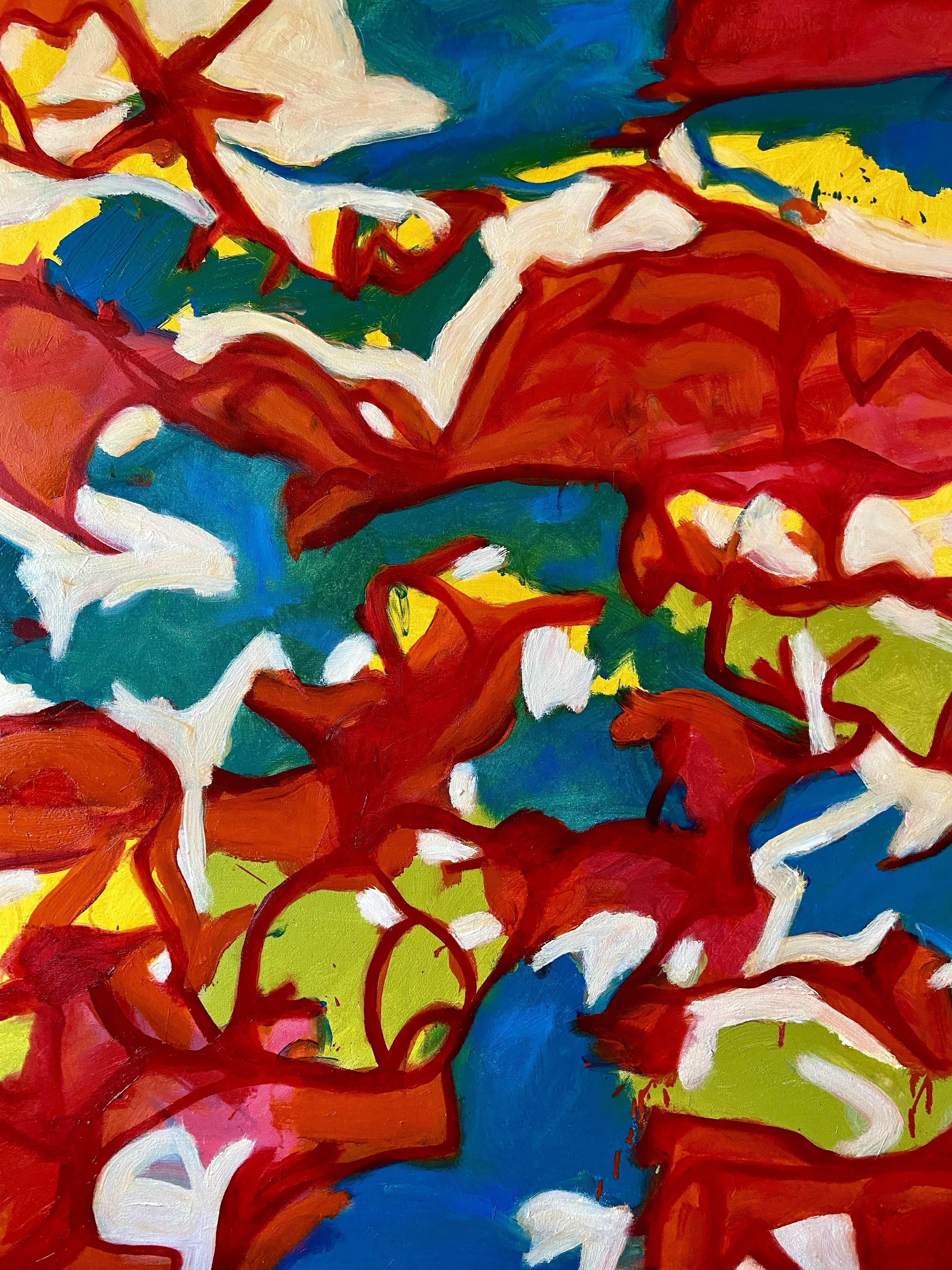 Oil on canvas inspire by nature, travels and other observations. My abstract paintings are all about creating excitement for the viewer through concentrated exploration. Each painting is inspired by nature, travels, or imagination and created to