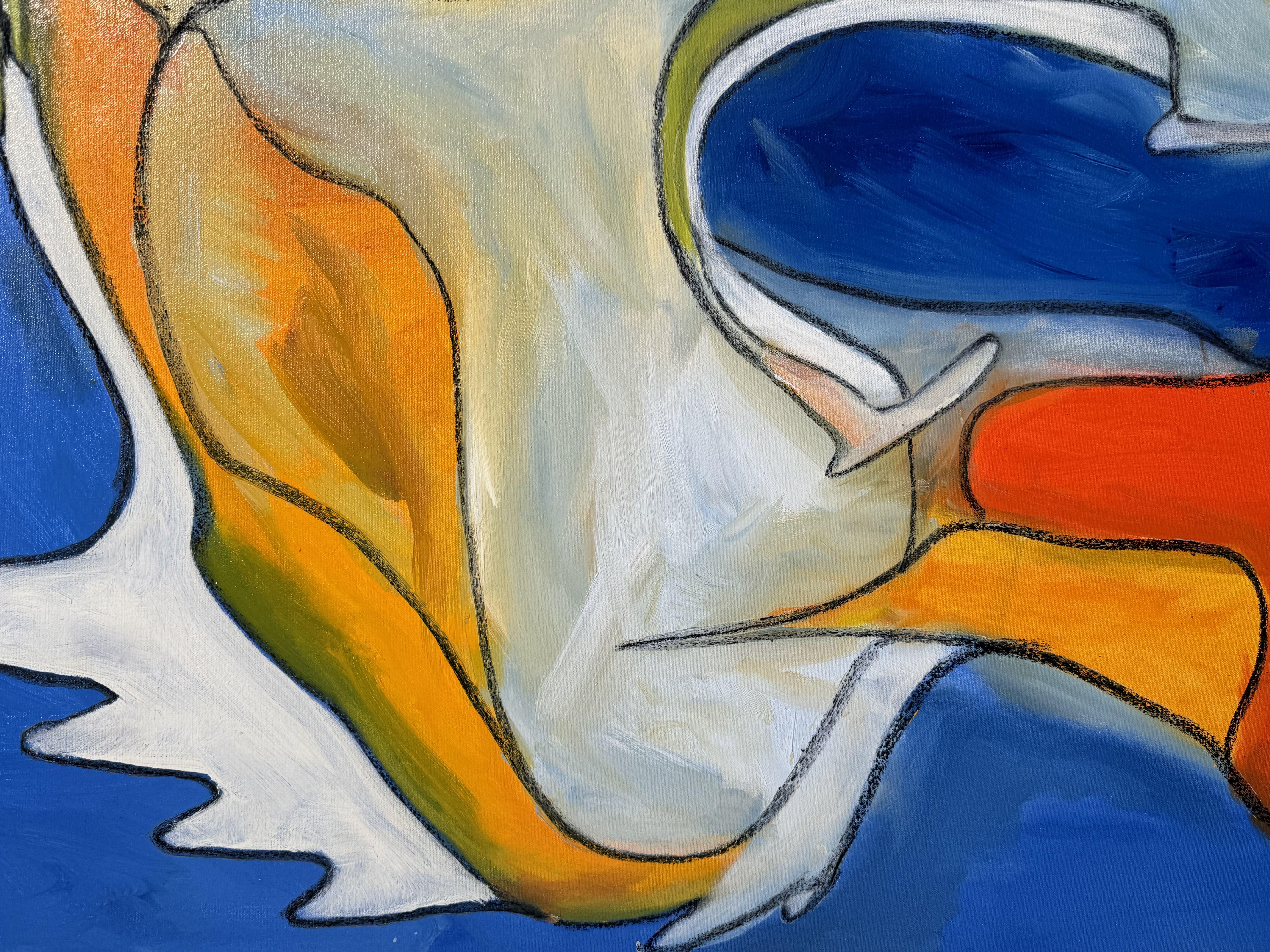 Beyond!, Painting, Oil on Canvas - Brown Abstract Painting by Steven Miller