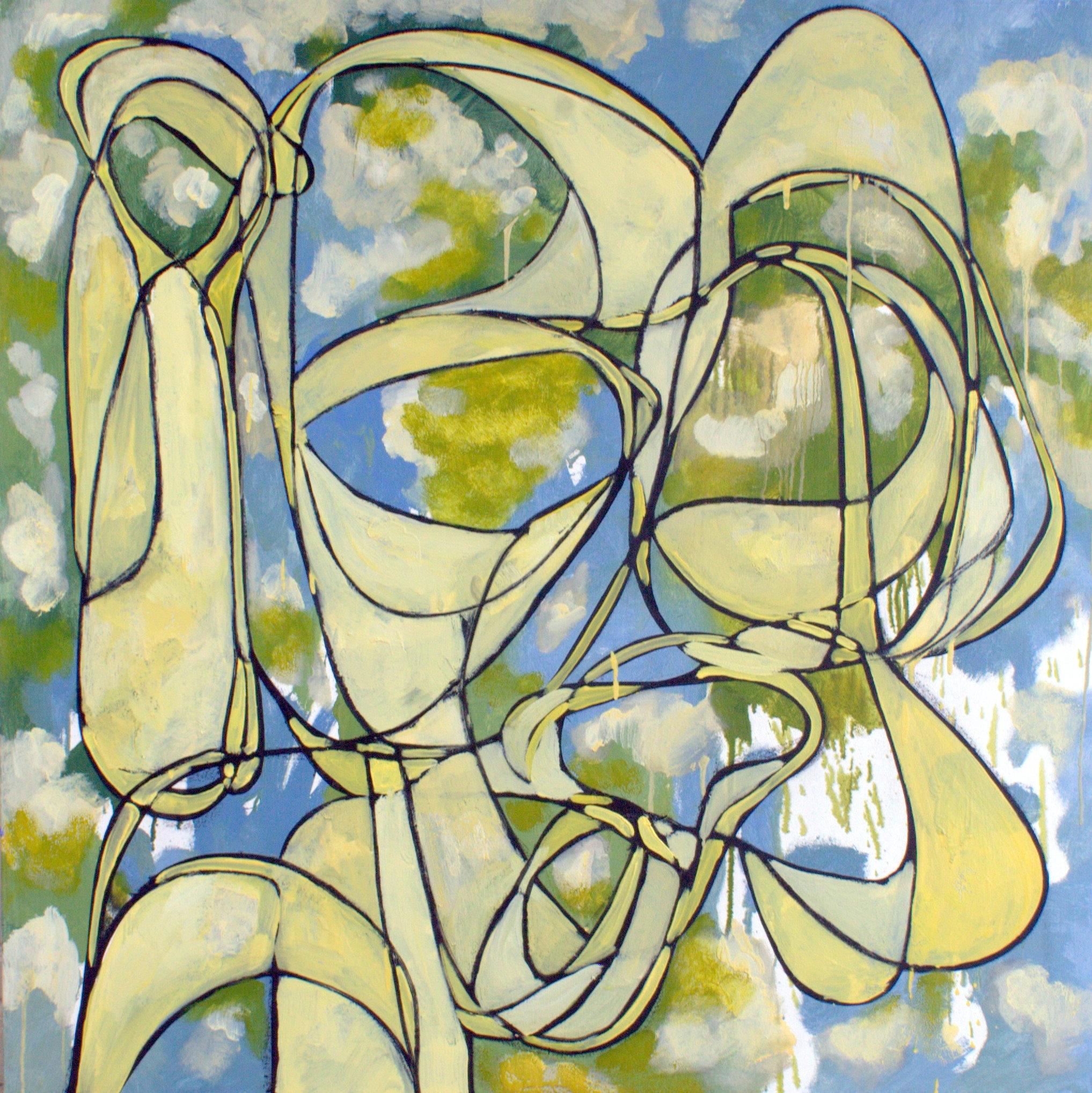 Abstract Painting di Steven Miller - Respirazione, Pittura, Olio su tela