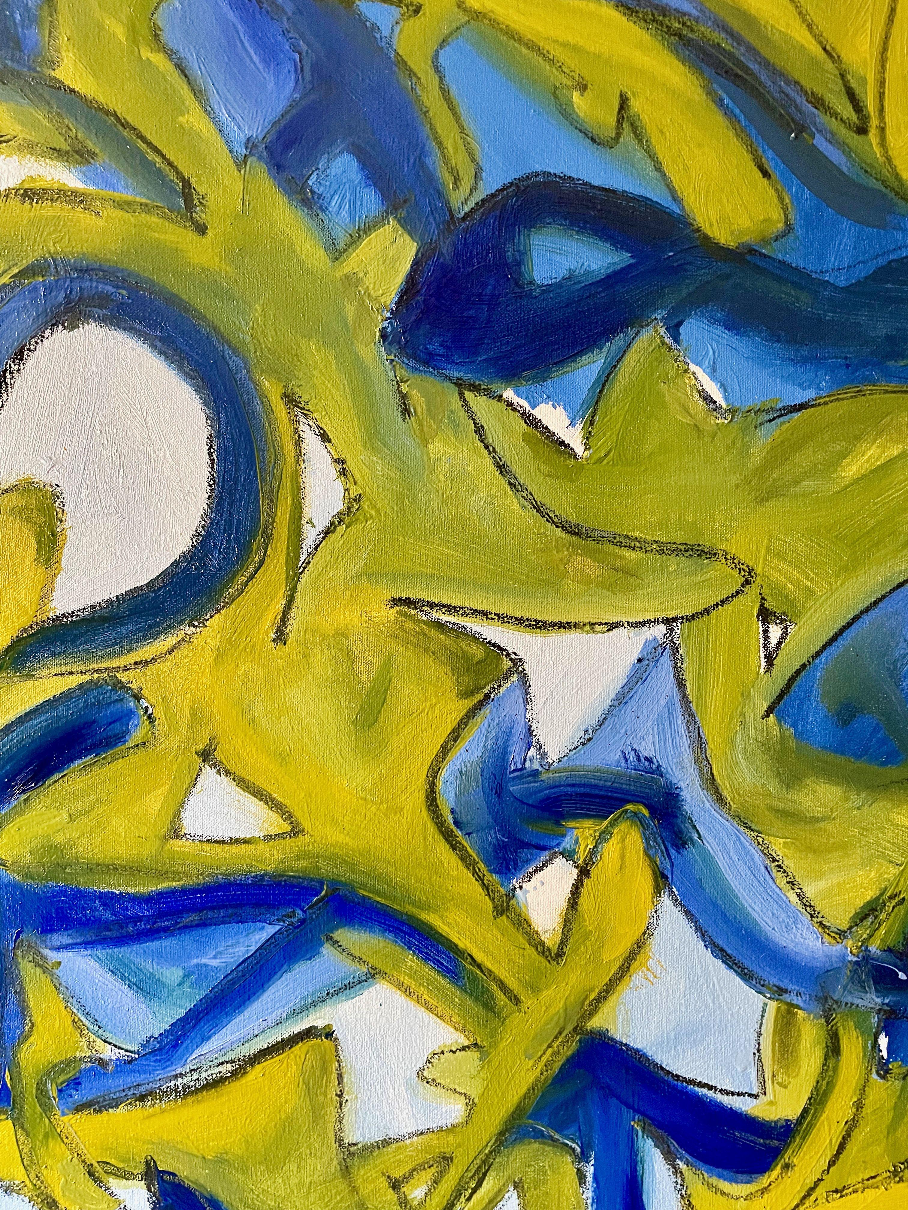 Contare all'indietro, Pittura, Olio su tela - Painting Astratto di Steven Miller