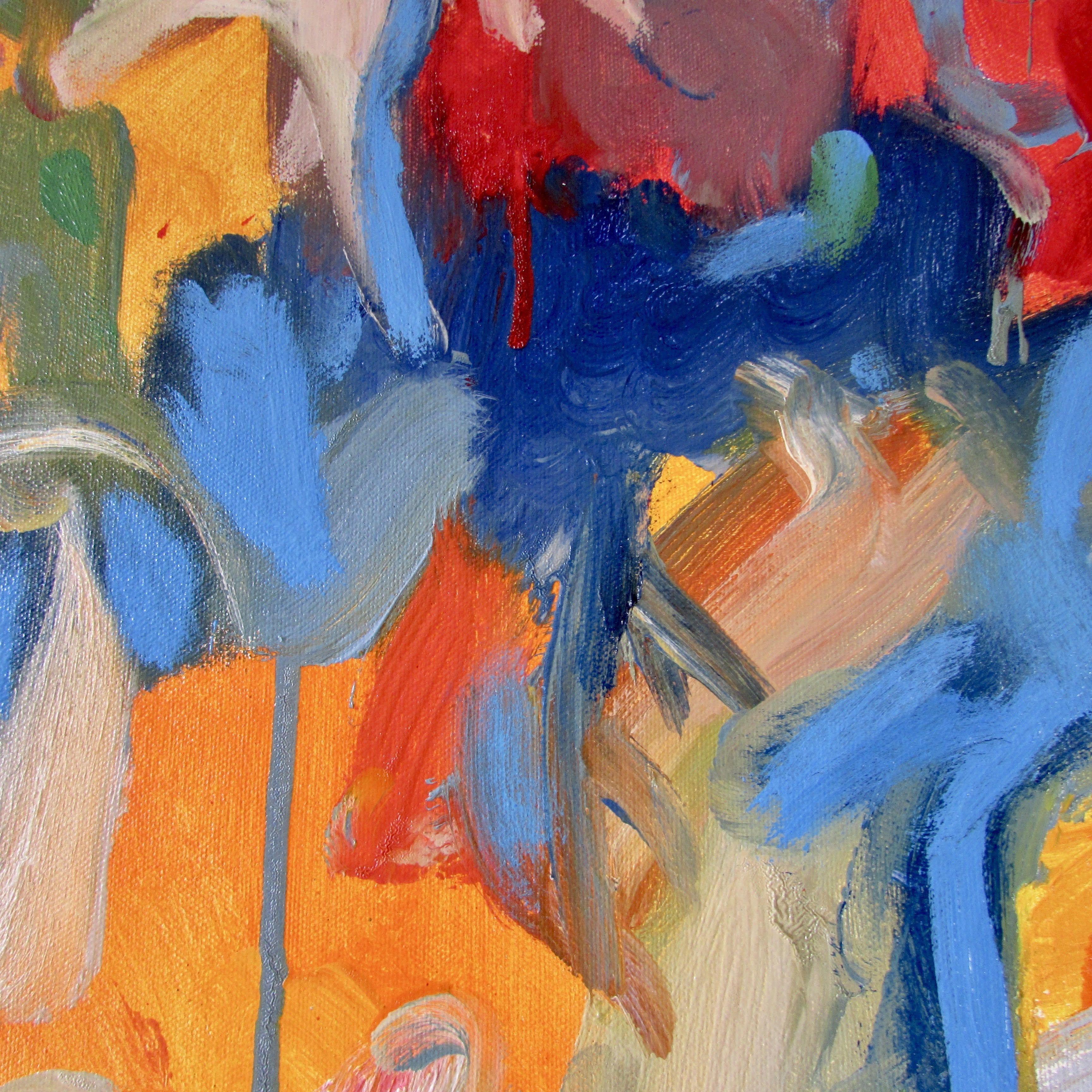 Viaggio di un giorno nella notte, Pittura, Olio su tela - Painting Astratto di Steven Miller
