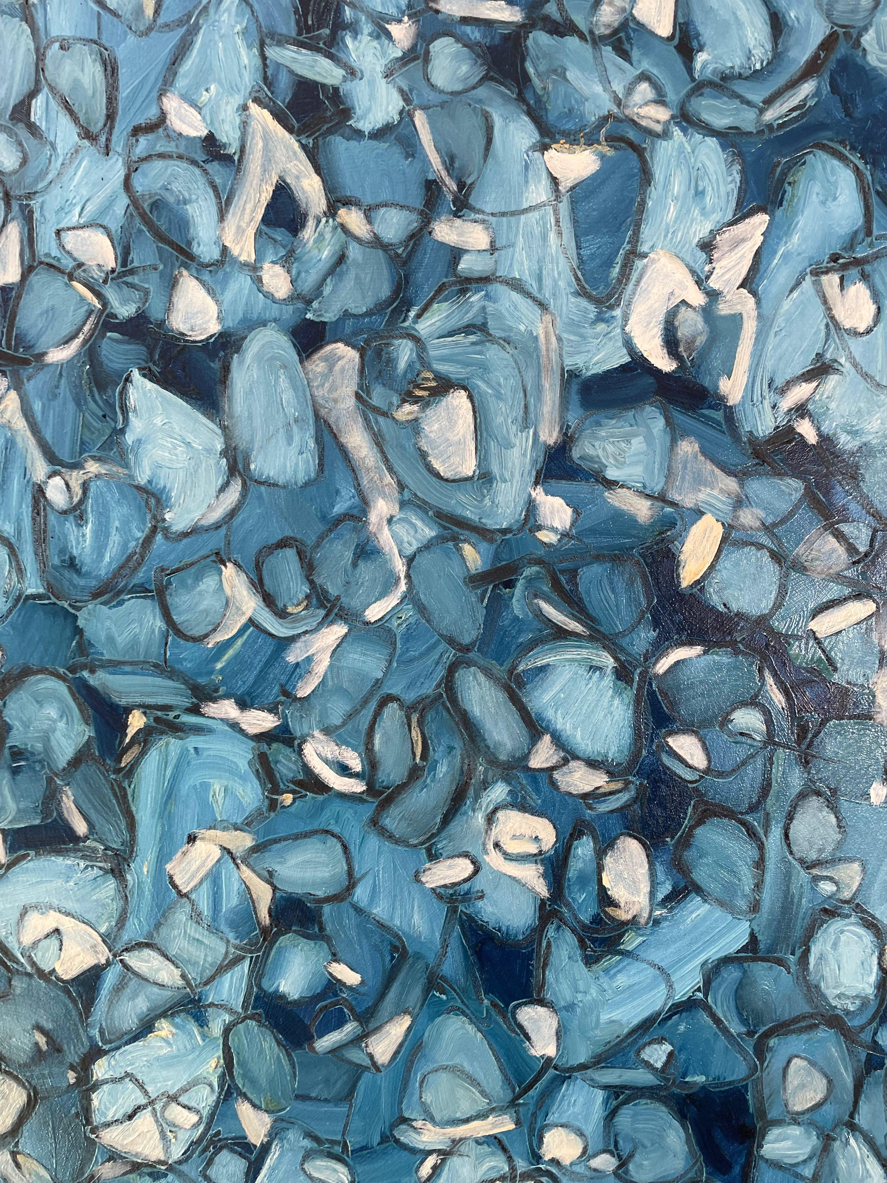 Dream III, peinture à l'huile sur toile, bleu foncé - Contemporain Painting par Steven Miller