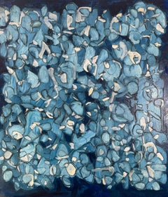 Dream III, peinture à l'huile sur toile, bleu foncé