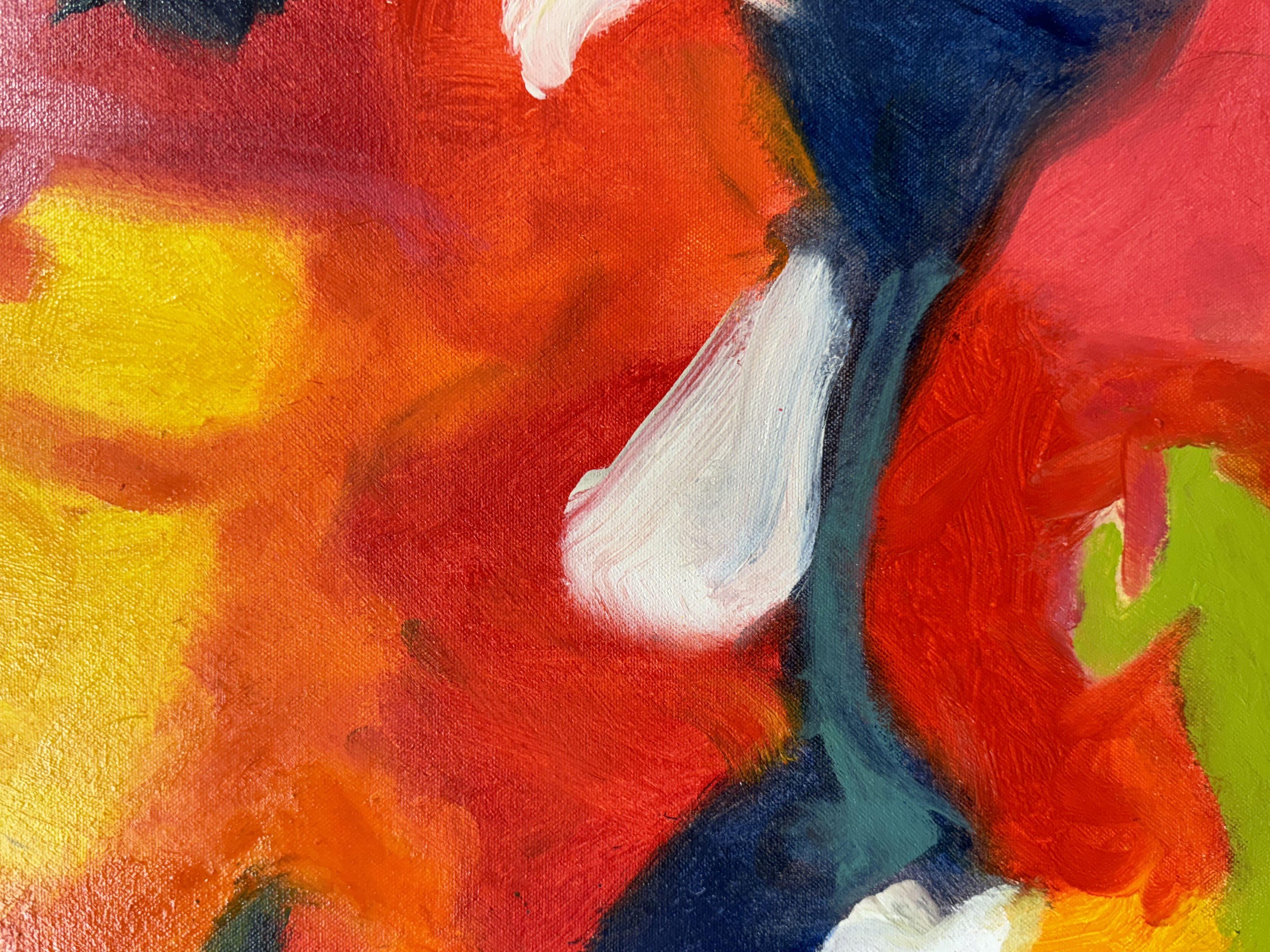 Alles ist EZ, Gemälde, Öl auf Leinwand (Rot), Abstract Painting, von Steven Miller