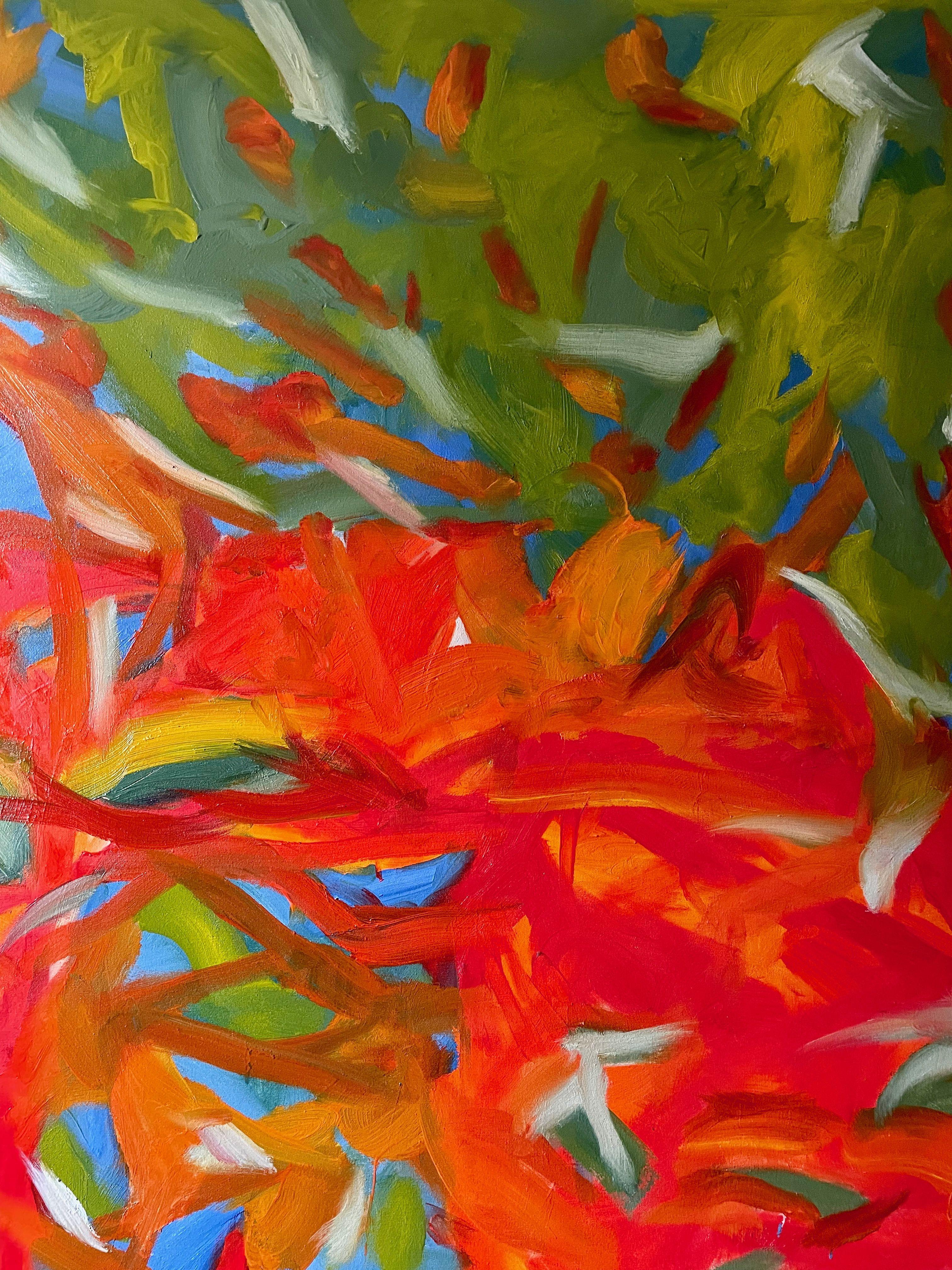 Oil on canvas inspired by nature, observations, travel, life, color theory and dreams. My abstract paintings are all about creating excitement for the viewer through concentrated exploration. Each painting is inspired by nature, travels, or