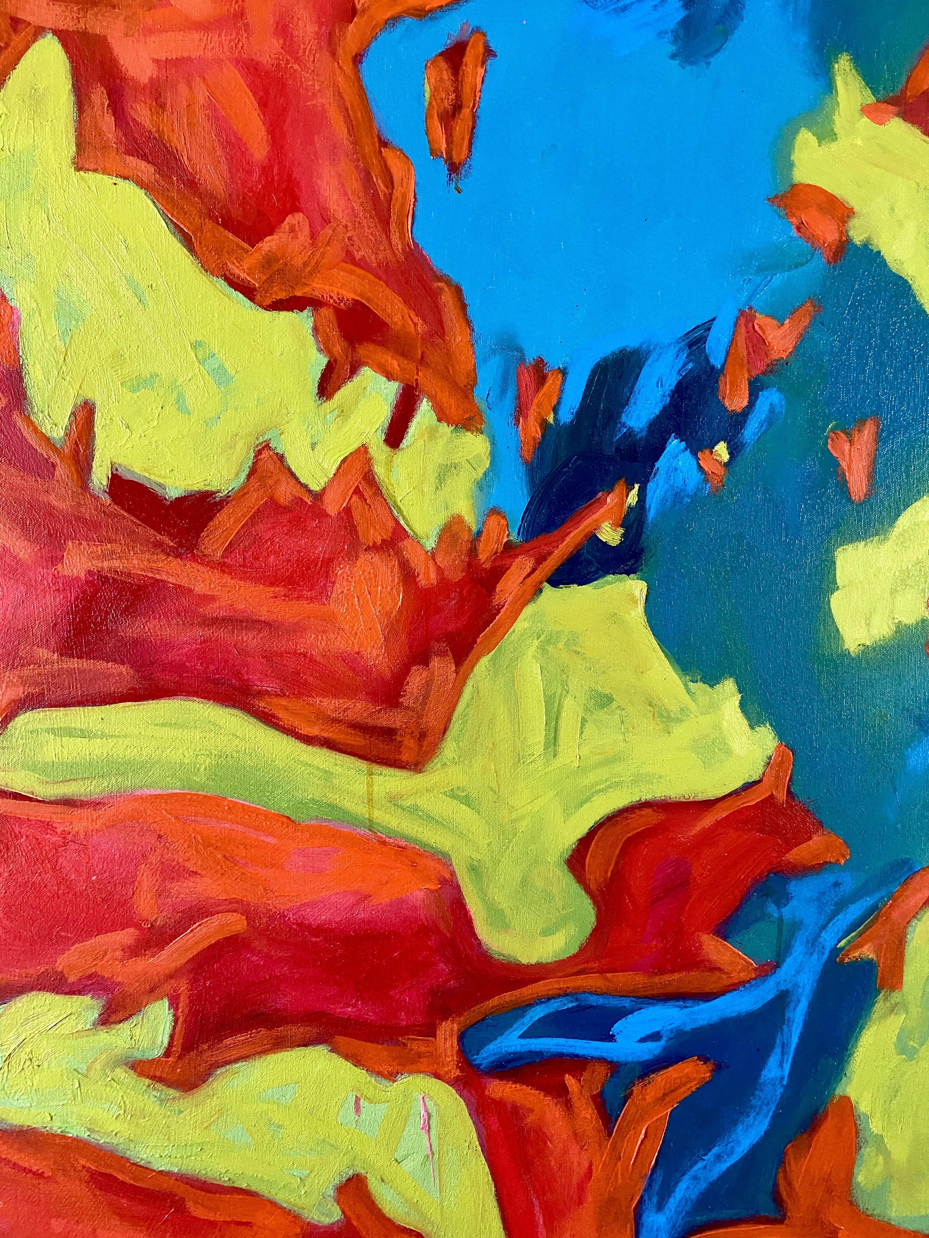 Oil on canvas inspire by nature, travels and other observations. My abstract paintings are all about creating excitement for the viewer through concentrated exploration. Each painting is inspired by nature, travels, or imagination and created to