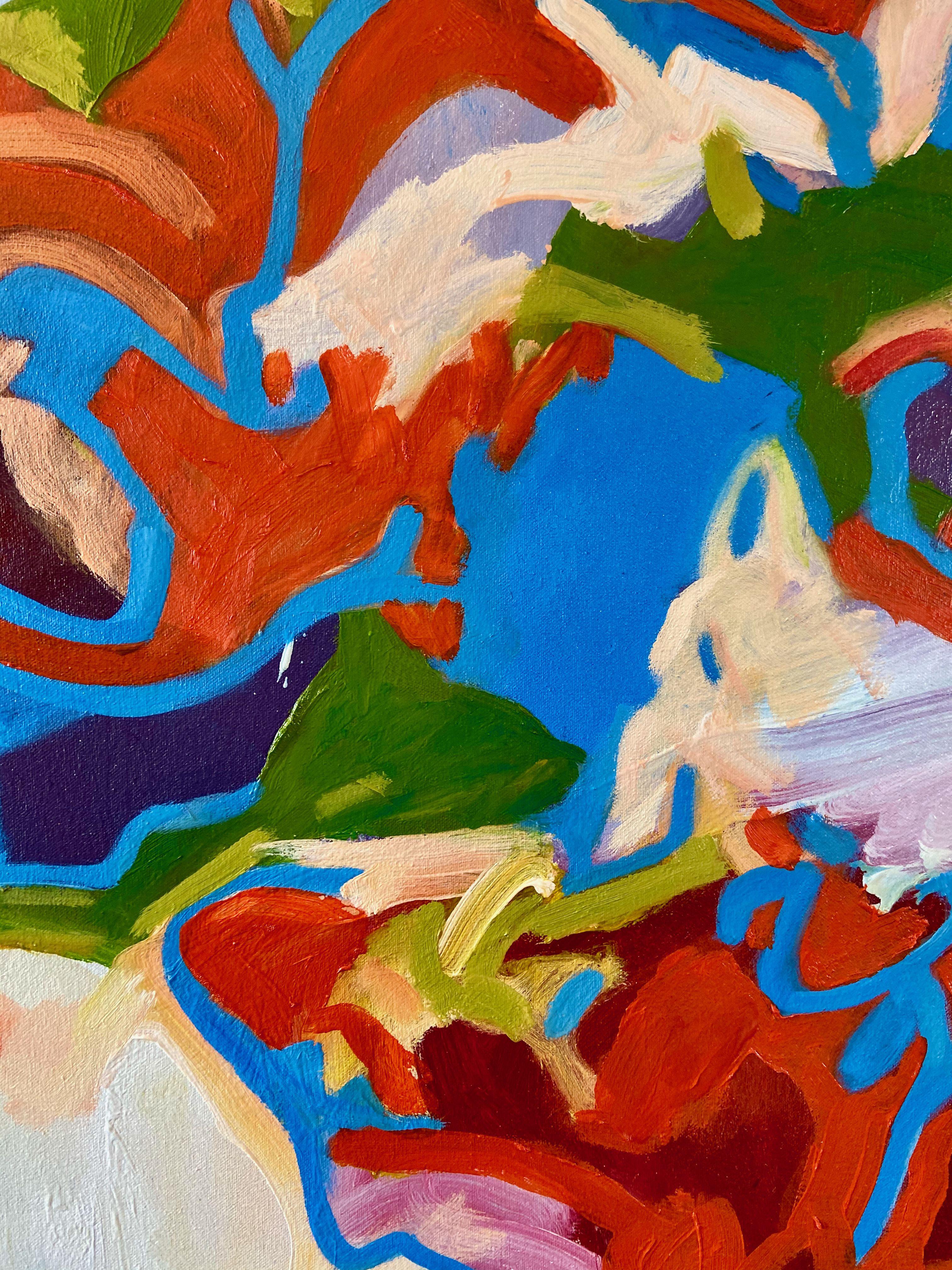 Pas hors limites, peinture, huile sur toile - Marron Abstract Painting par Steven Miller