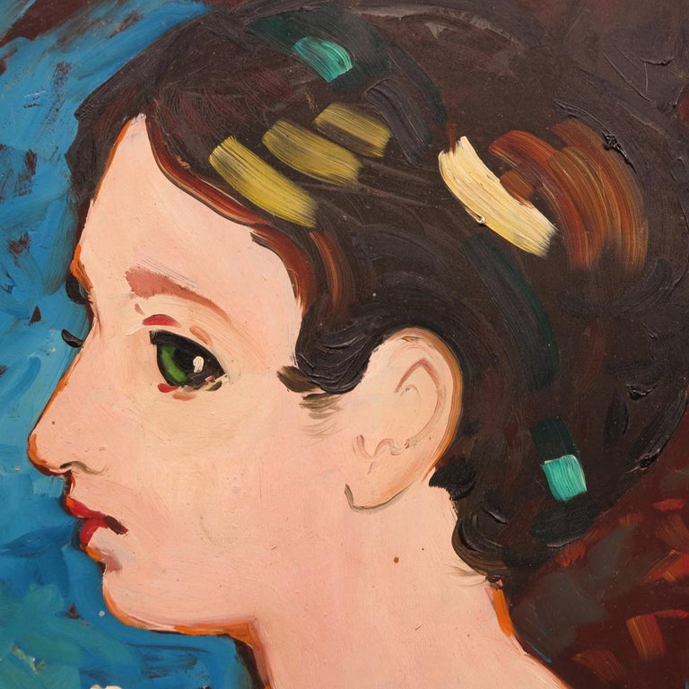 Portrait of a Young Girl  - Abstract Painting by Steven Miller