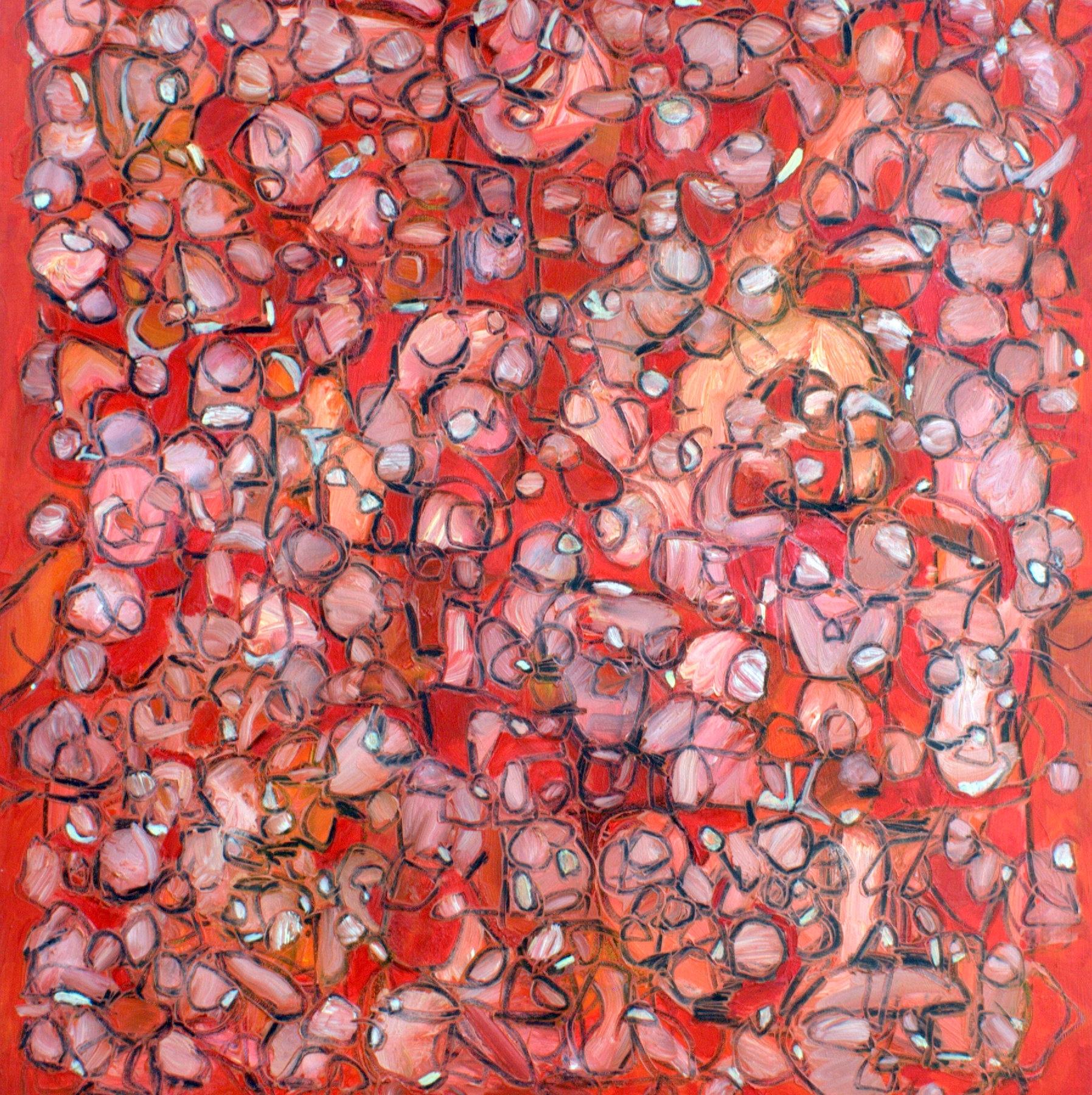 Abstract Painting di Steven Miller - Sogno rosso, Pittura, Olio su tela