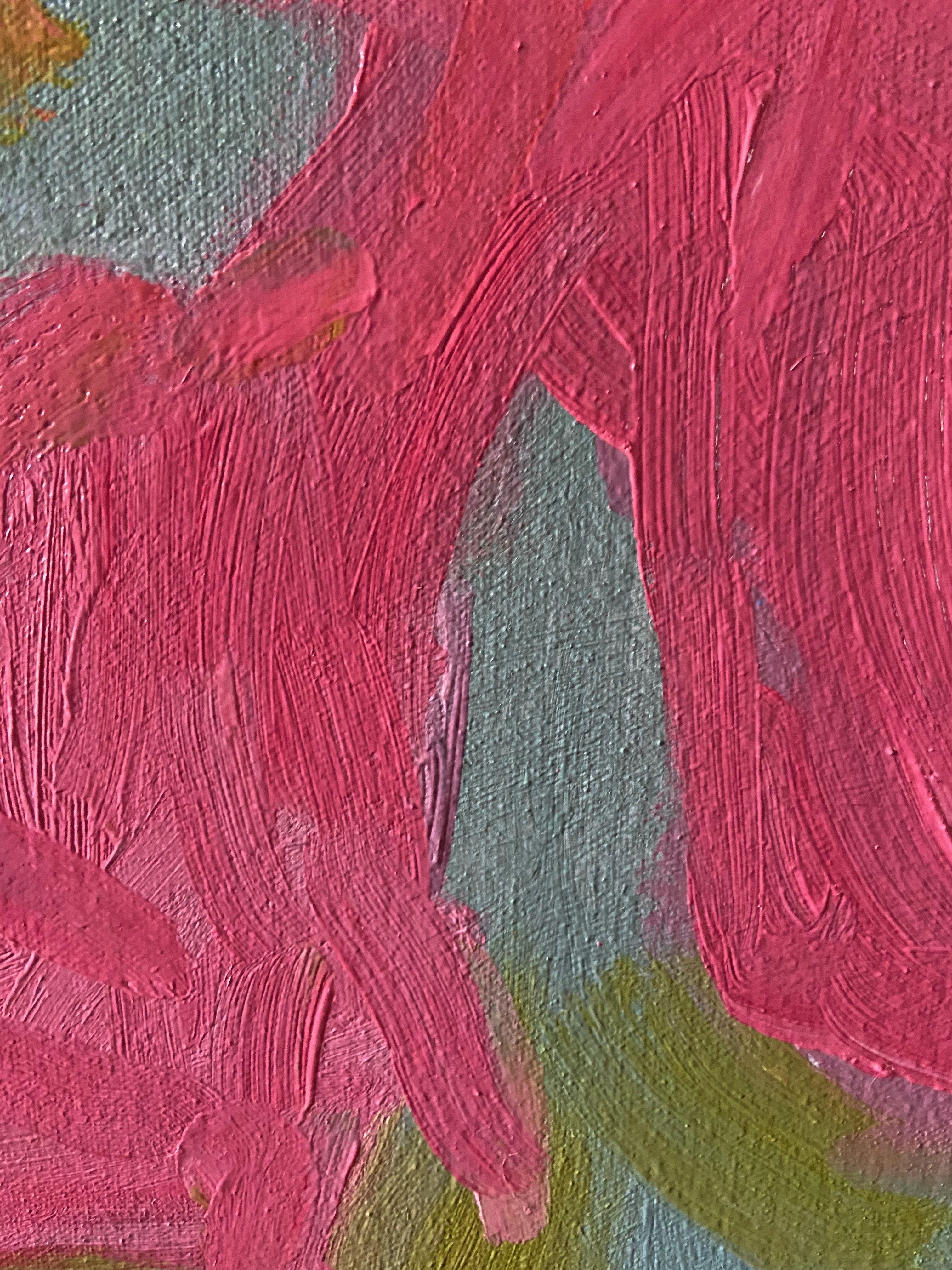 Sorridere dentro, Pittura, Olio su tela - Abstract Painting Marrone di Steven Miller