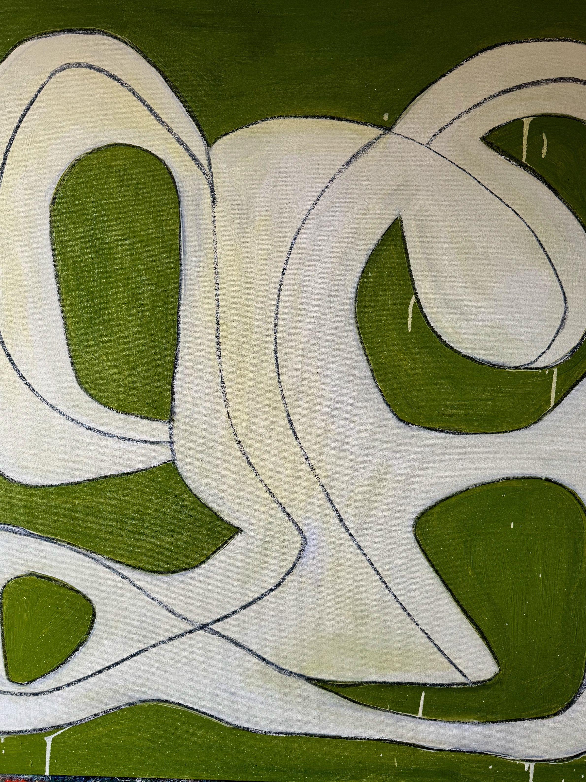The Green Equation 1, Gemälde, Öl auf Leinwand – Painting von Steven Miller