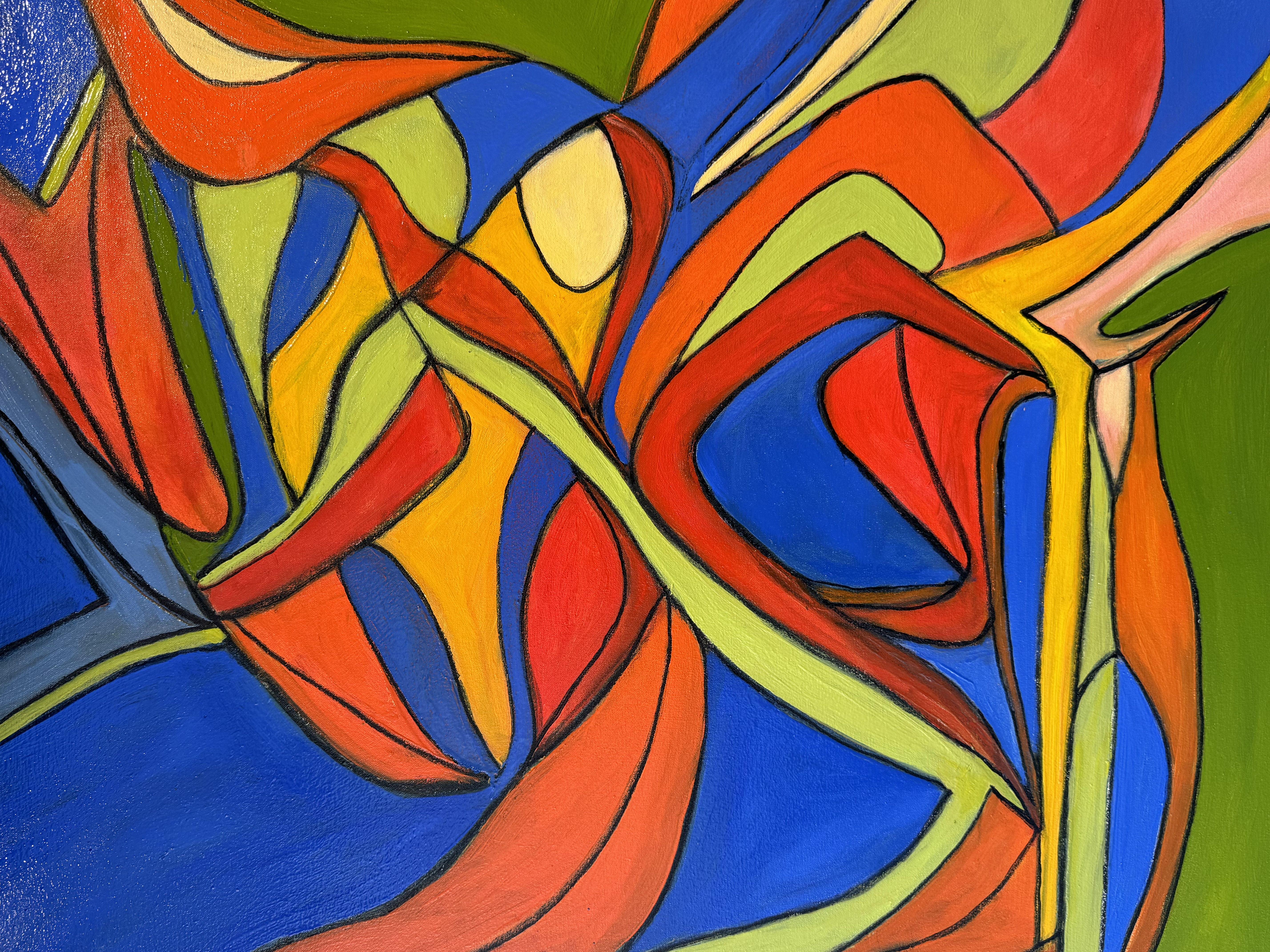 Abstract Painting di Steven Miller - La svolta della vita, Pittura, Olio su tela