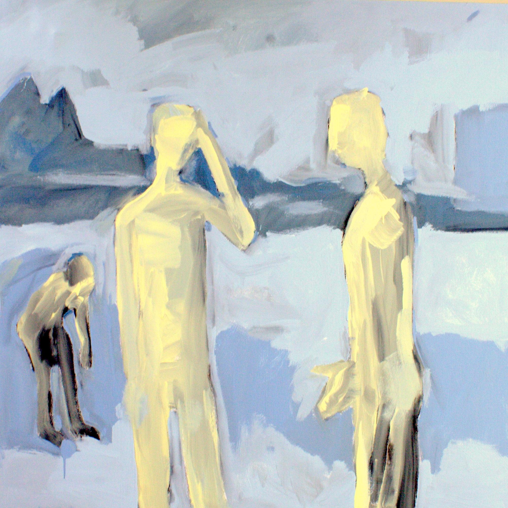 Drei, Gemälde, Acryl auf Leinwand – Painting von Steven Miller