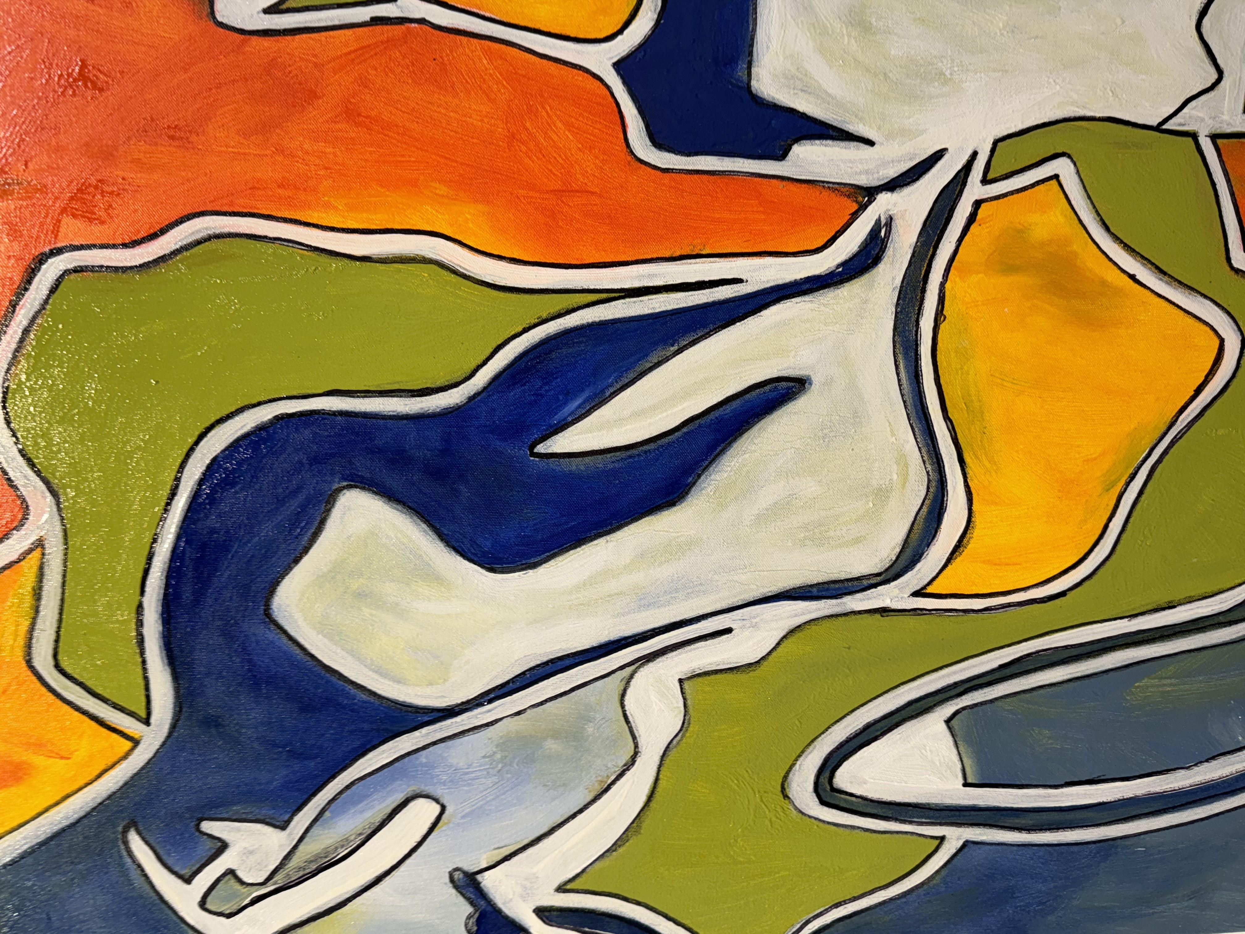 Fino al Maximum, Pittura, Olio su tela - Painting Astratto di Steven Miller