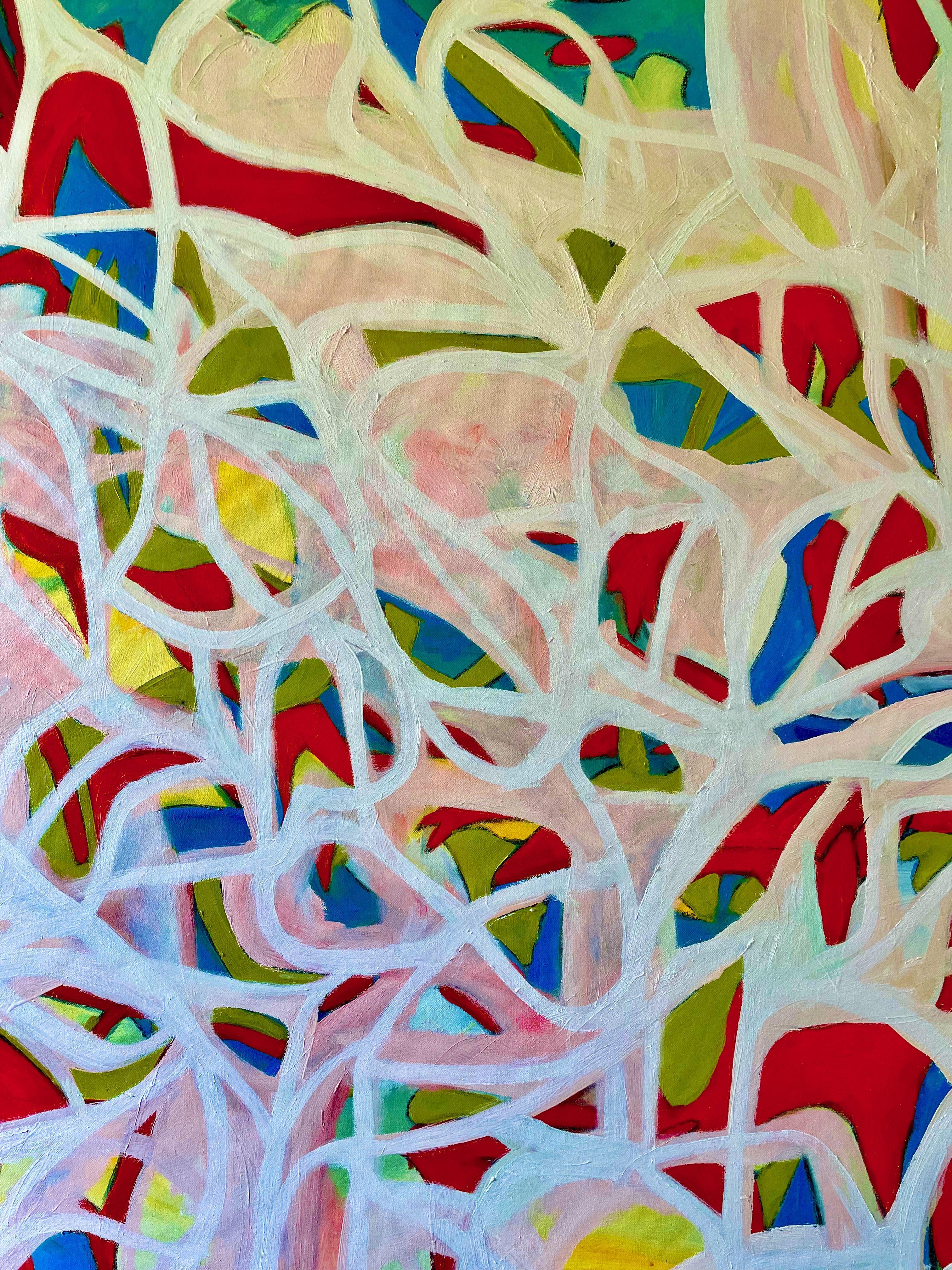 Abstract Painting di Steven Miller - Up & Up di notte, Pittura, Olio su tela
