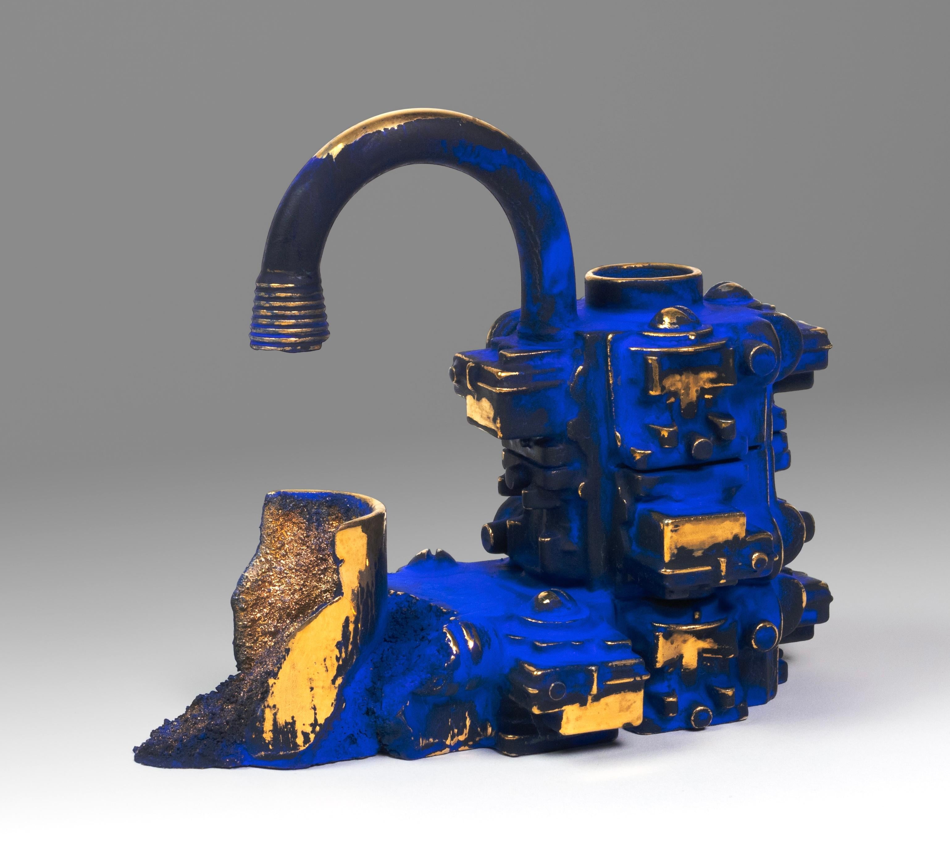 "Crisol euclidiano con espita" Contemporáneo, Cerámica, Escultura, Lustre dorado