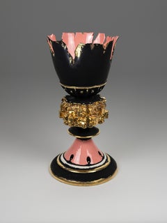 "Grail with Distress #1", Earthenware, Gold Luster, Paint, Ceramic, Glaze