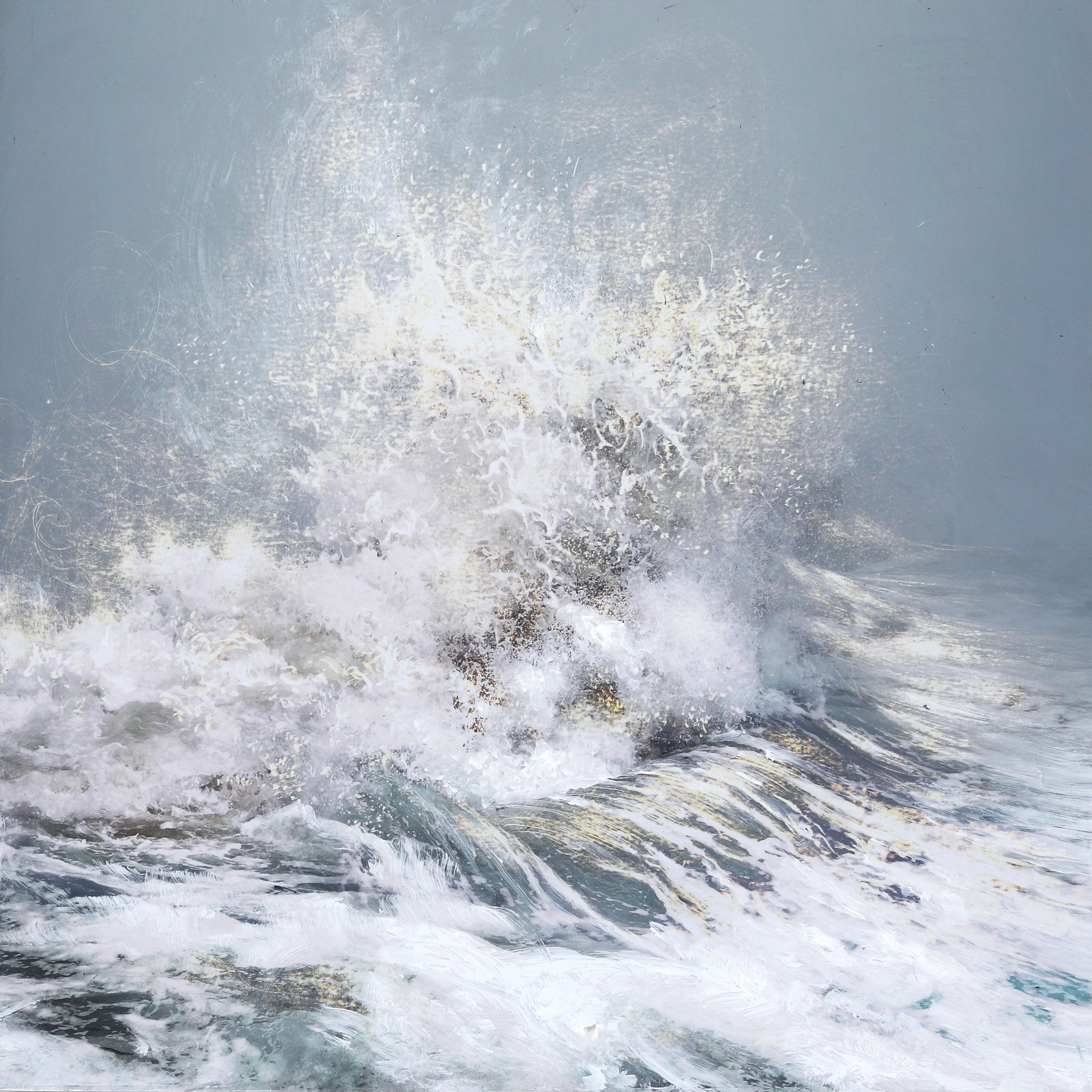 Heart & Soul Opens No. 1 - Photorealistic Painting of Powerful Ocean Waves - Mixed Media Art by Steven Nederveen