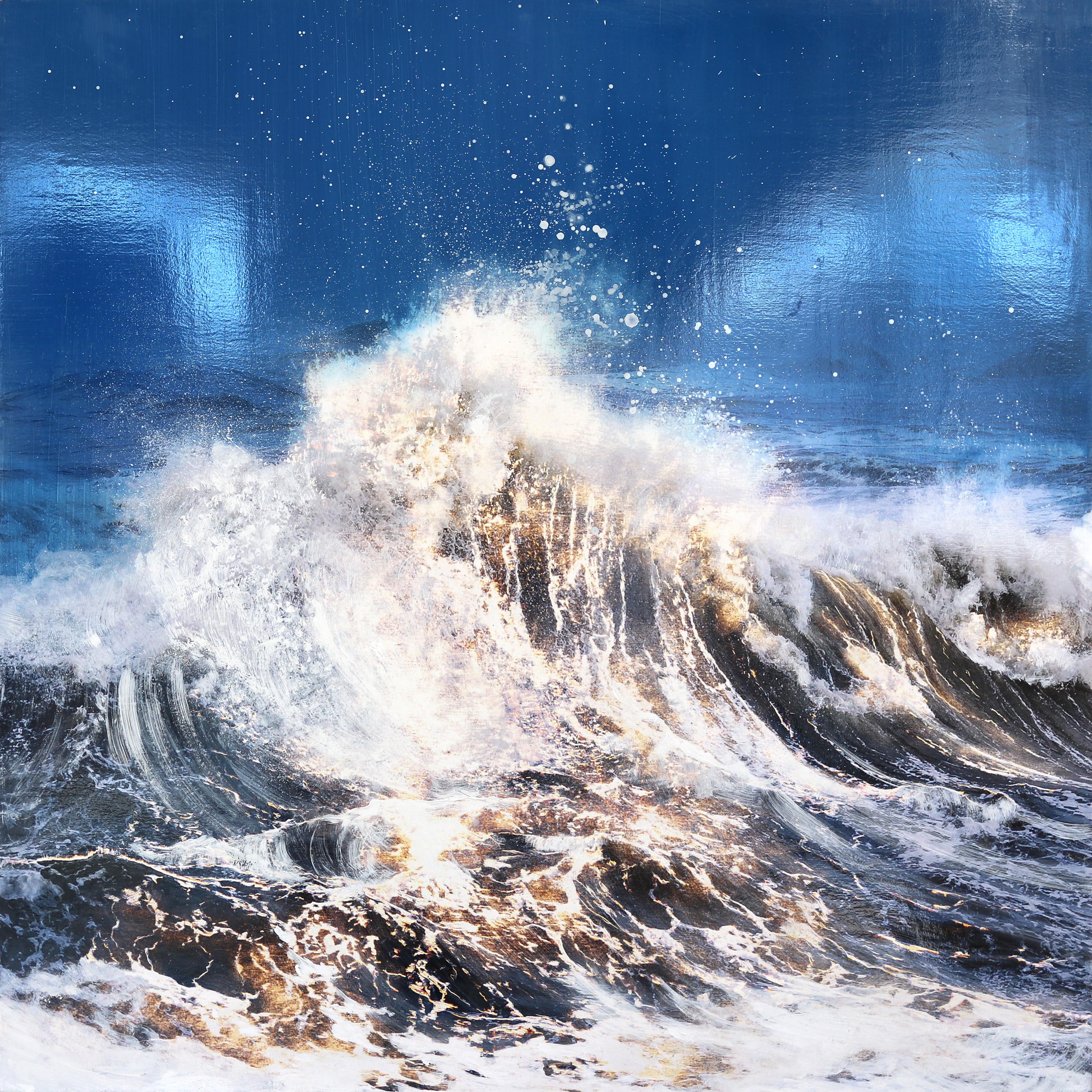 Ungezähmt - Mächtige Ozeanwellen – Mixed Media Art von Steven Nederveen