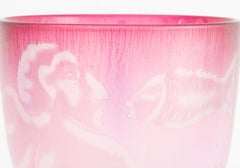 Steven Newell Pink Art Glass Bowl, 1981