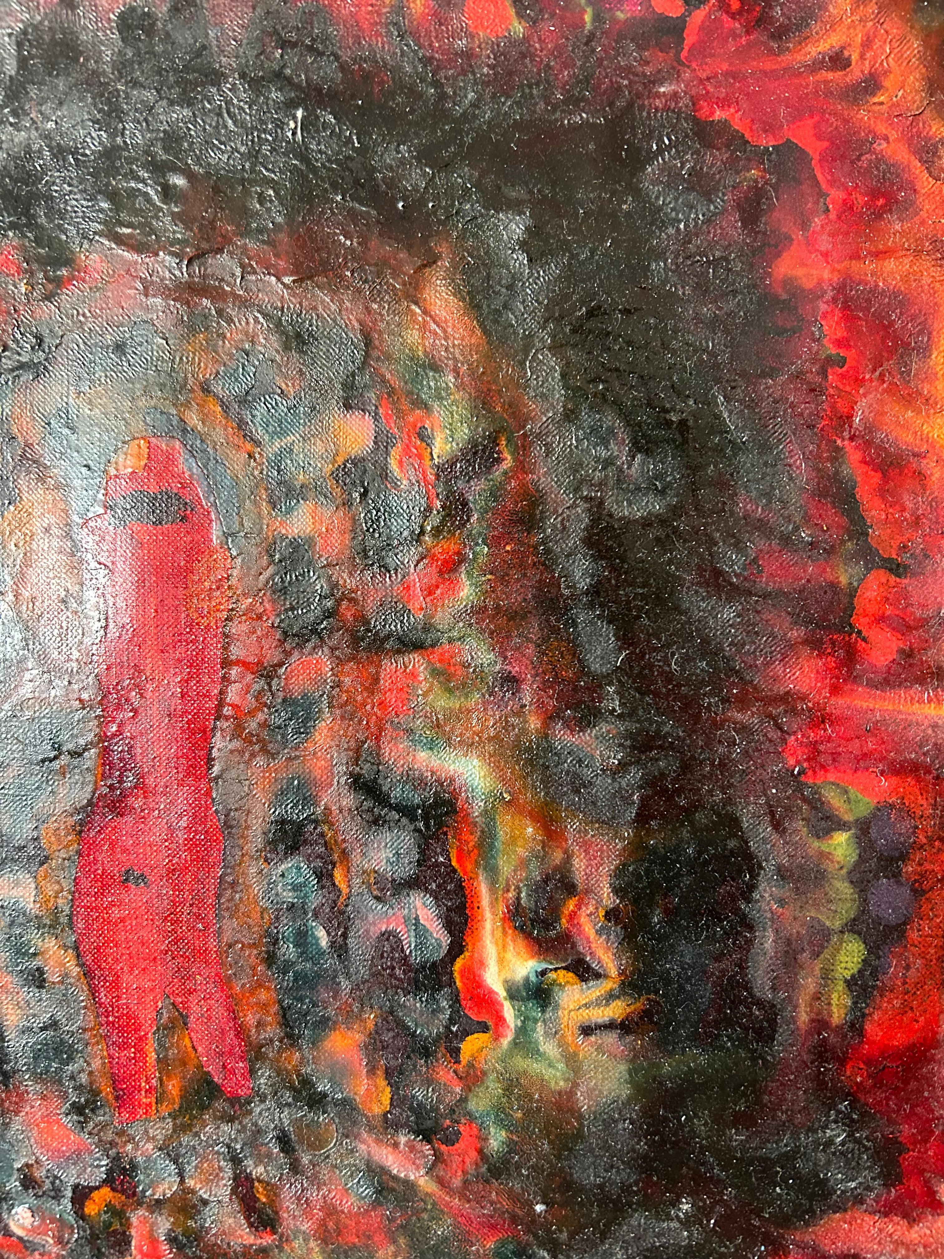 Americano Steven Sles Pittura astratta su tavola degli anni '60 in vendita