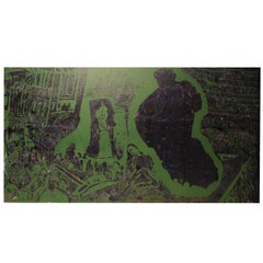 Peinture monumentale n° 2 de Steven Sles en vert