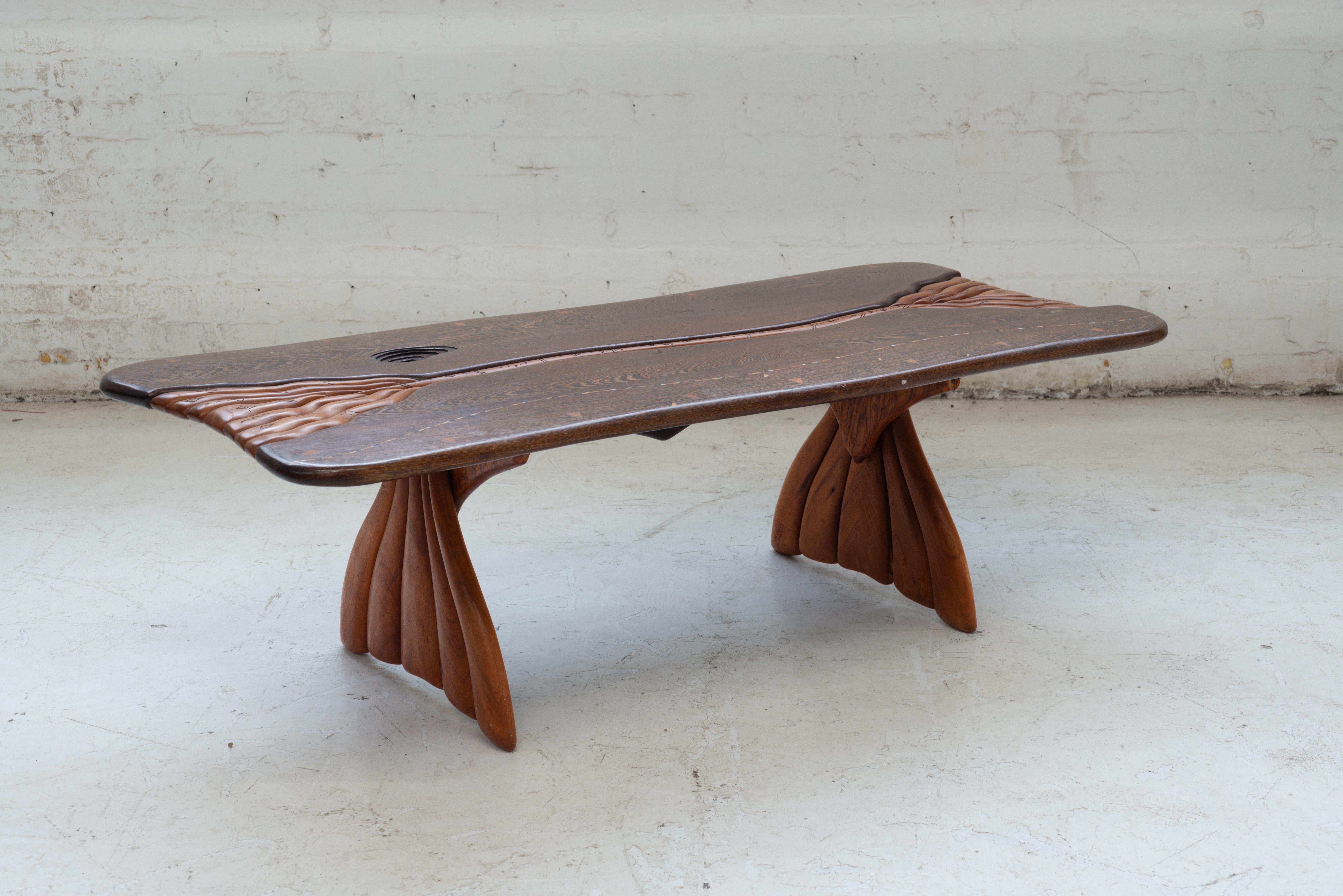 American Steven Spiro Hand Carved Coffee Table For Sale