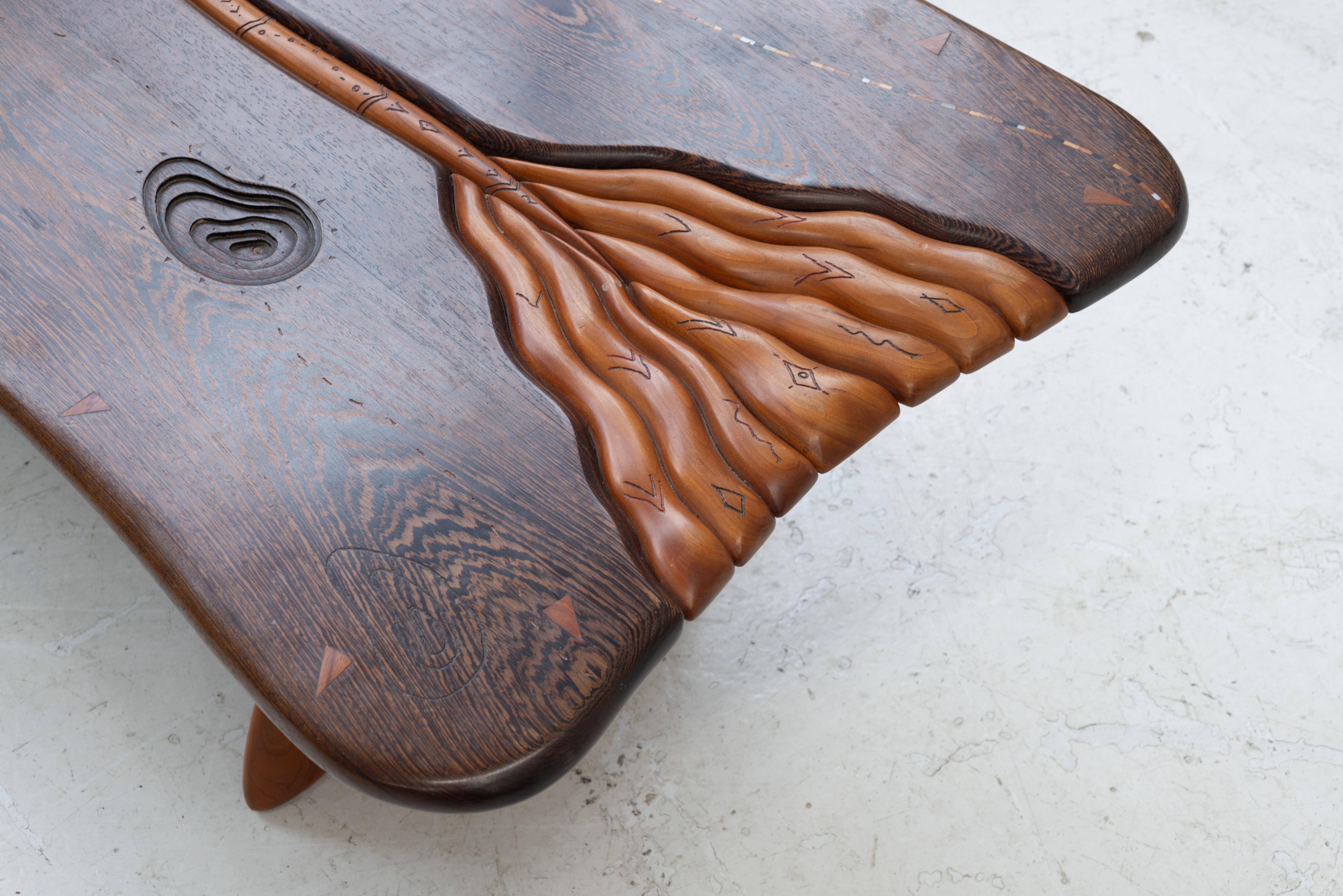 Late 20th Century Steven Spiro Hand Carved Coffee Table For Sale